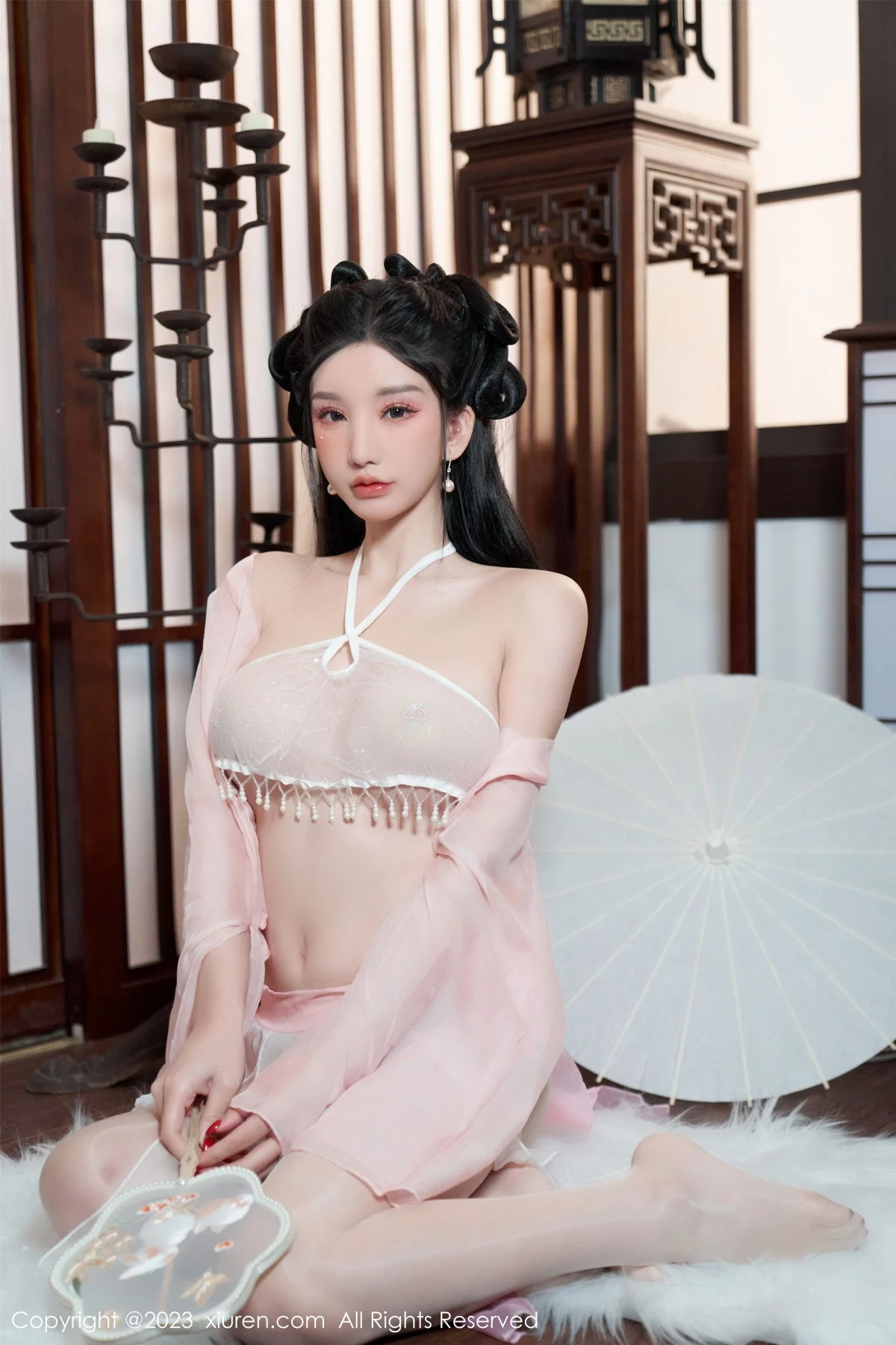 [[XiuRen秀人网]秀人网]No.6217_女神周于希Sally性感粉色古装服饰配超薄无内肉丝惹火诱惑写真85P