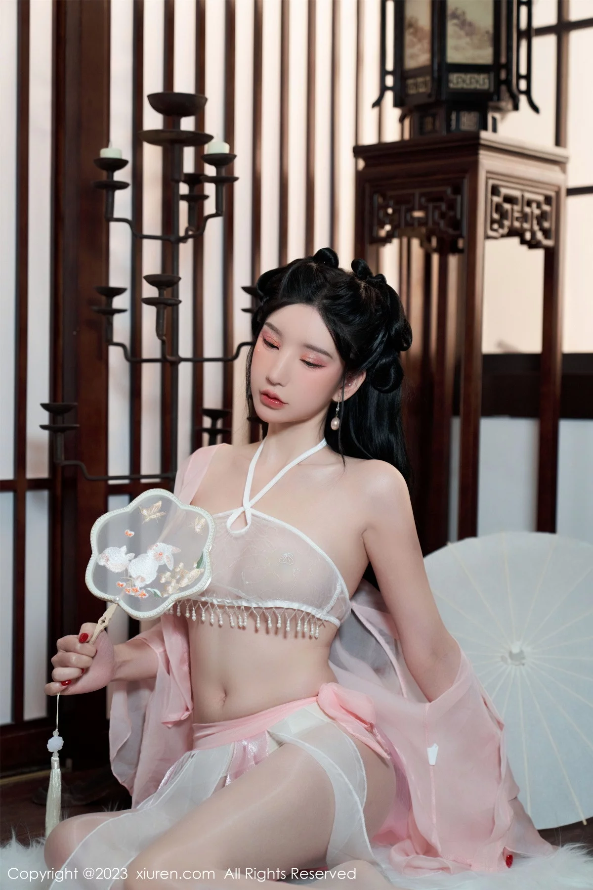 [[XiuRen秀人网]秀人网]No.6217_女神周于希Sally性感粉色古装服饰配超薄无内肉丝惹火诱惑写真85P