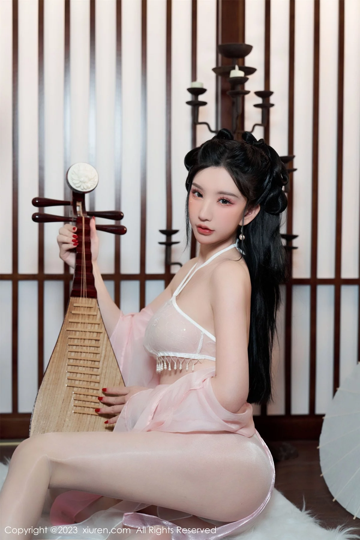 [[XiuRen秀人网]秀人网]No.6217_女神周于希Sally性感粉色古装服饰配超薄无内肉丝惹火诱惑写真85P