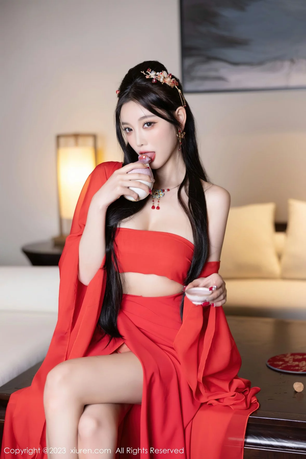 [[XiuRen秀人网]秀人网]No.6149_女神杨晨晨Yome温泉性感半透红色丝绸秀丰满身材惹火诱惑写真88P