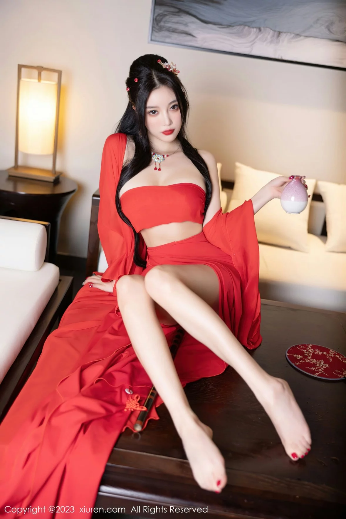 [[XiuRen秀人网]秀人网]No.6149_女神杨晨晨Yome温泉性感半透红色丝绸秀丰满身材惹火诱惑写真88P