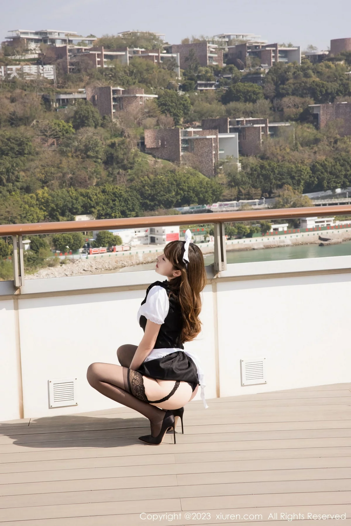 [[XiuRen秀人网]秀人网]No.6224_模特萌汉药baby半脱女仆装露性感黑色内衣配蕾丝吊袜魅惑写真68P