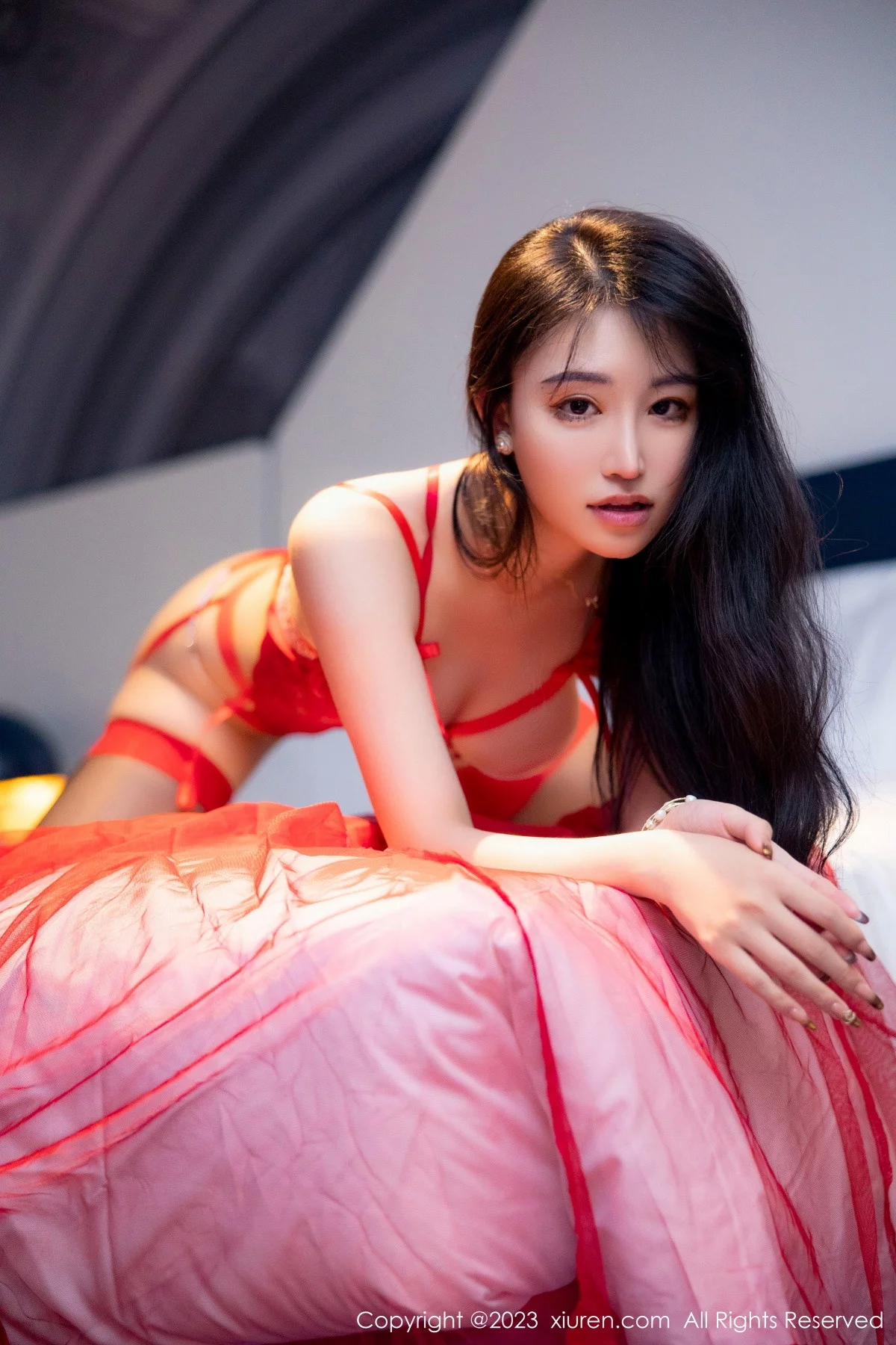 [[XiuRen秀人网]秀人网]No.6237_模特司柠性感红色蕾丝情趣服饰配黑丝吊袜秀曼妙身姿诱惑写真66P