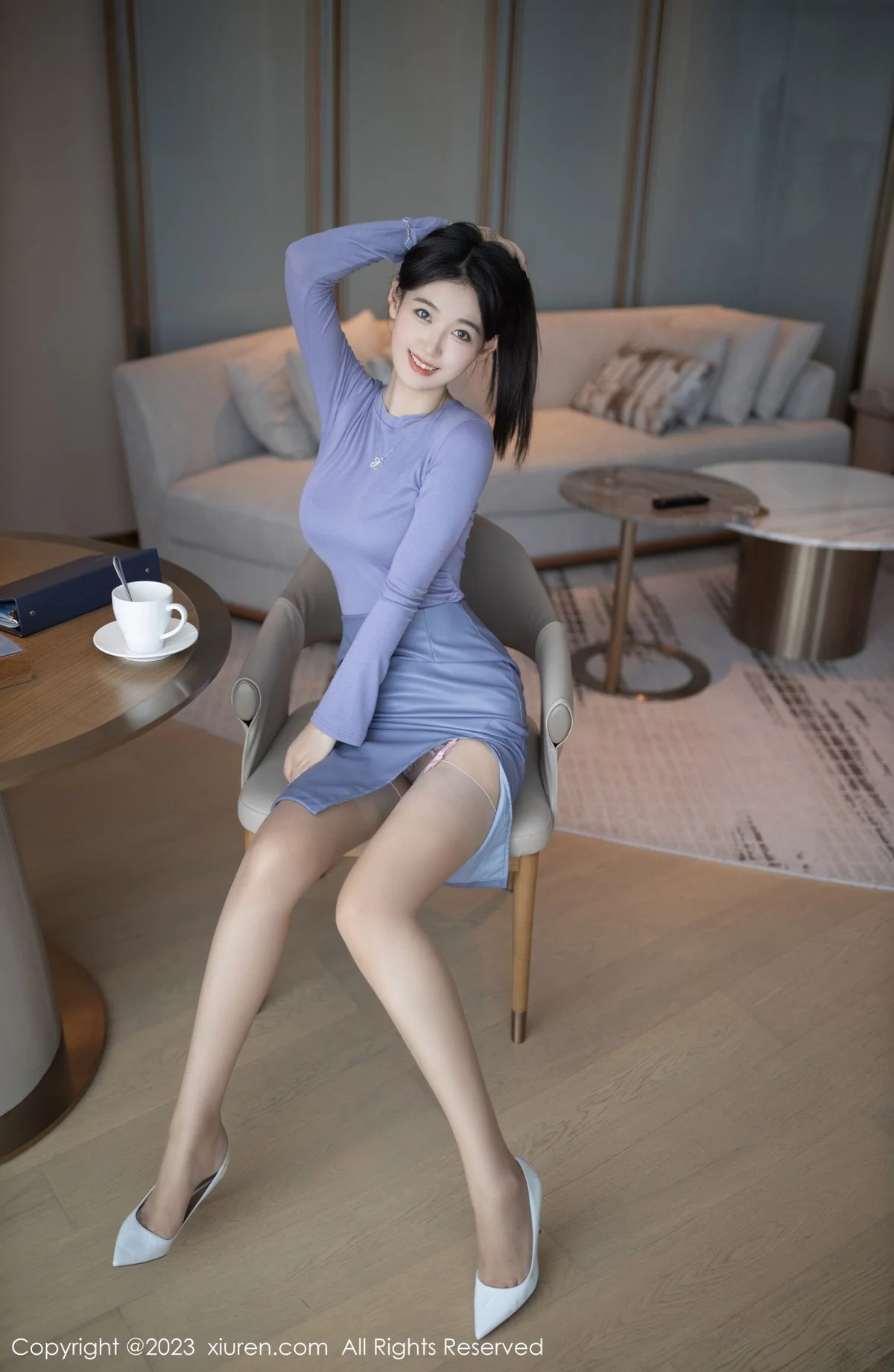 [[XiuRen秀人网]秀人网]No.6258_模特唐安琪下午茶主题半脱露粉色蕾丝内衣秀曼妙身姿诱惑写真78P