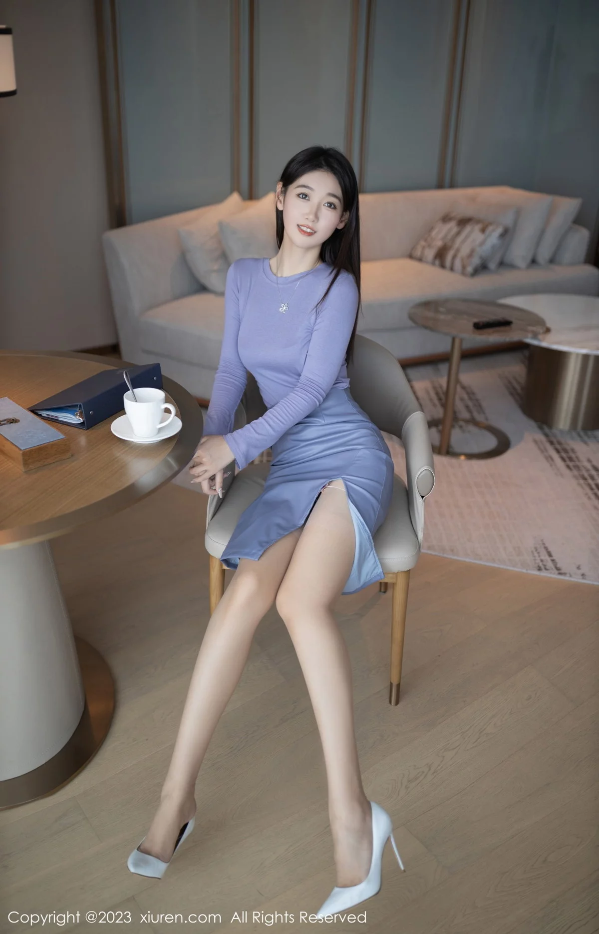 [[XiuRen秀人网]秀人网]No.6258_模特唐安琪下午茶主题半脱露粉色蕾丝内衣秀曼妙身姿诱惑写真78P