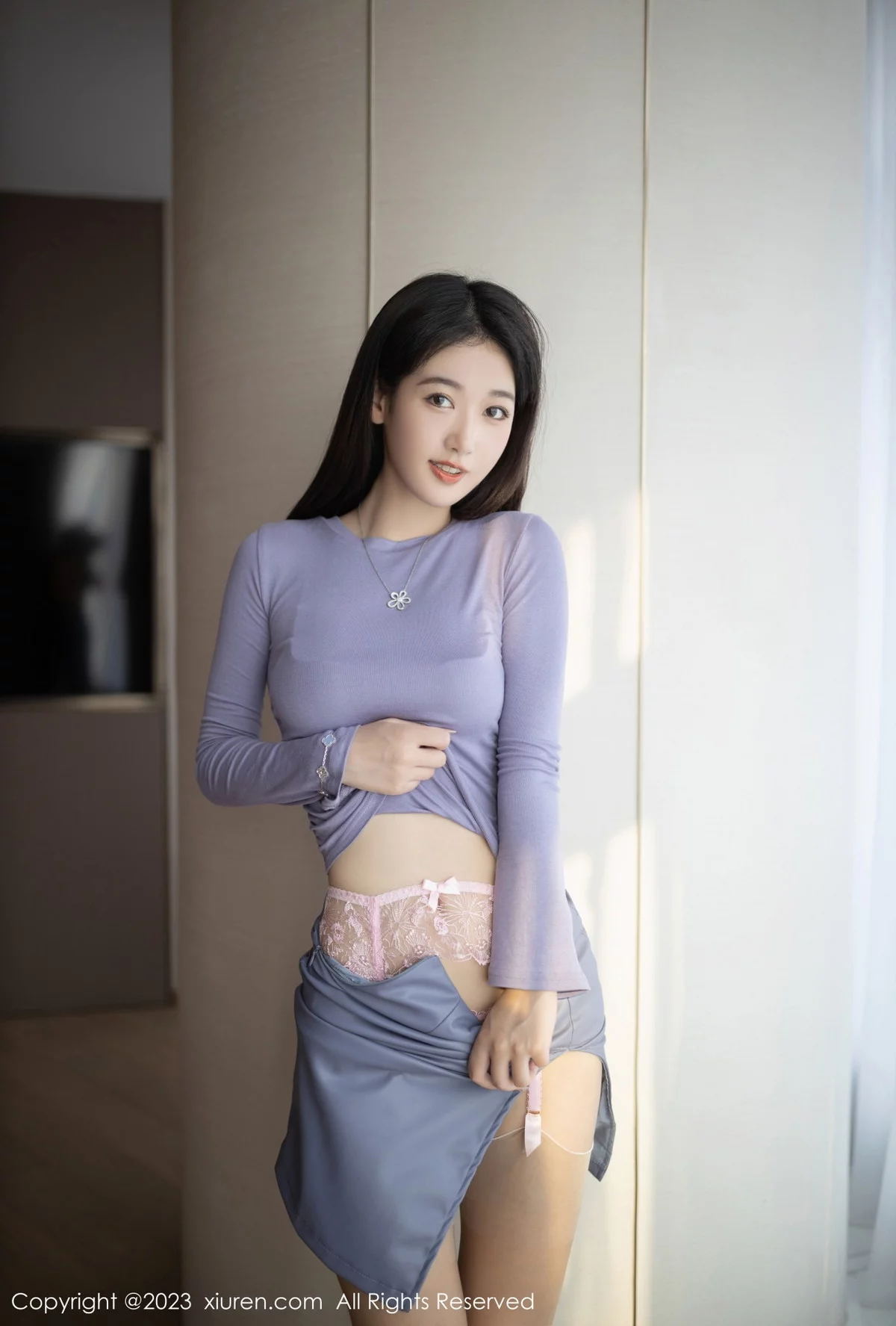 [[XiuRen秀人网]秀人网]No.6258_模特唐安琪下午茶主题半脱露粉色蕾丝内衣秀曼妙身姿诱惑写真78P