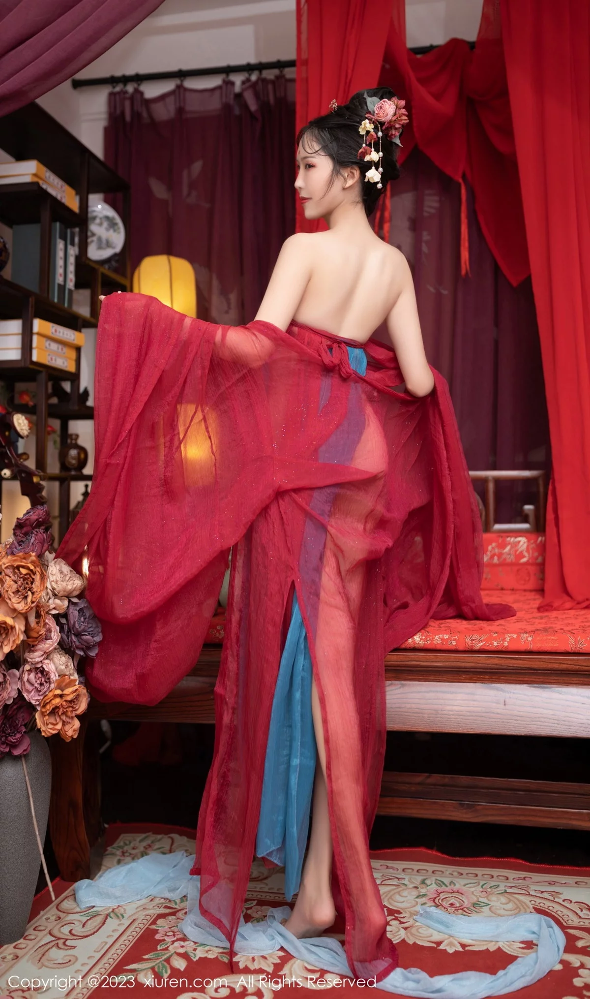 [[XiuRen秀人网]秀人网]No.6154_模特利世歌姬角色扮演性感红色古装服低胸秀完美身材诱惑写真71P