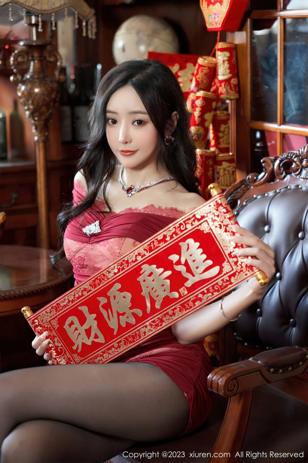 [[XiuRen秀人网]秀人网]No.6164_女神王馨瑶yanni私房性感红色情趣内衣配魅惑黑丝撩人诱惑写真72P