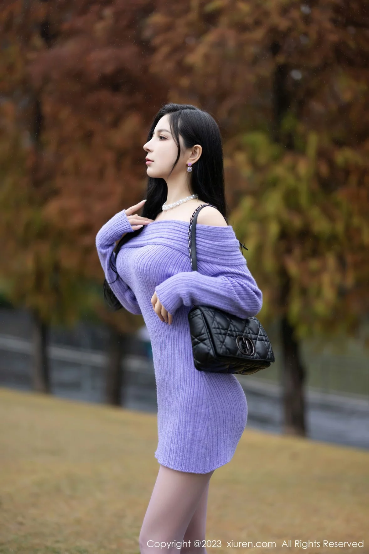 [[XiuRen秀人网]秀人网]No.6277_模特小蛮妖Yummy脱性感紫色露肩连衣短裙秀蕾丝内衣诱惑写真80P