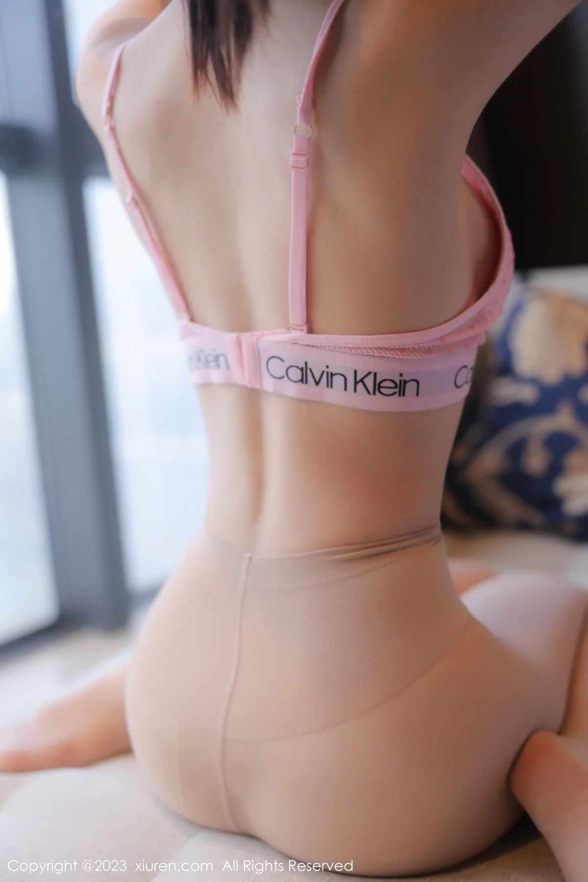 [[XiuRen秀人网]秀人网]No.6329_模特谢小蒽私房半脱露粉色蕾丝内衣配超薄无内肉丝惹火诱惑写真94P