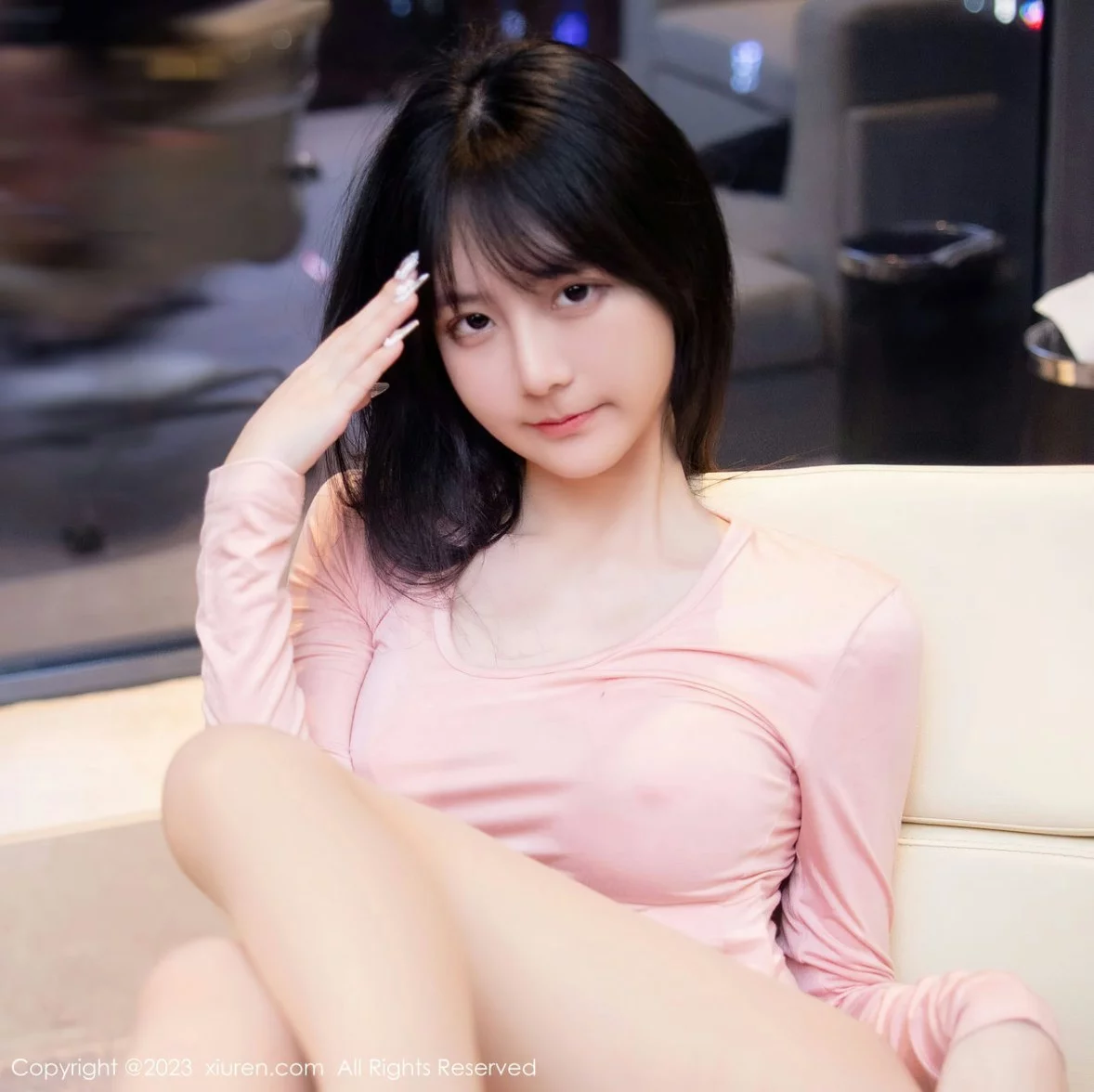 [[XiuRen秀人网]秀人网]No.6367_模特谢小蒽性感粉色上衣配白短裙露超薄无内肉丝撩人诱惑写真91P