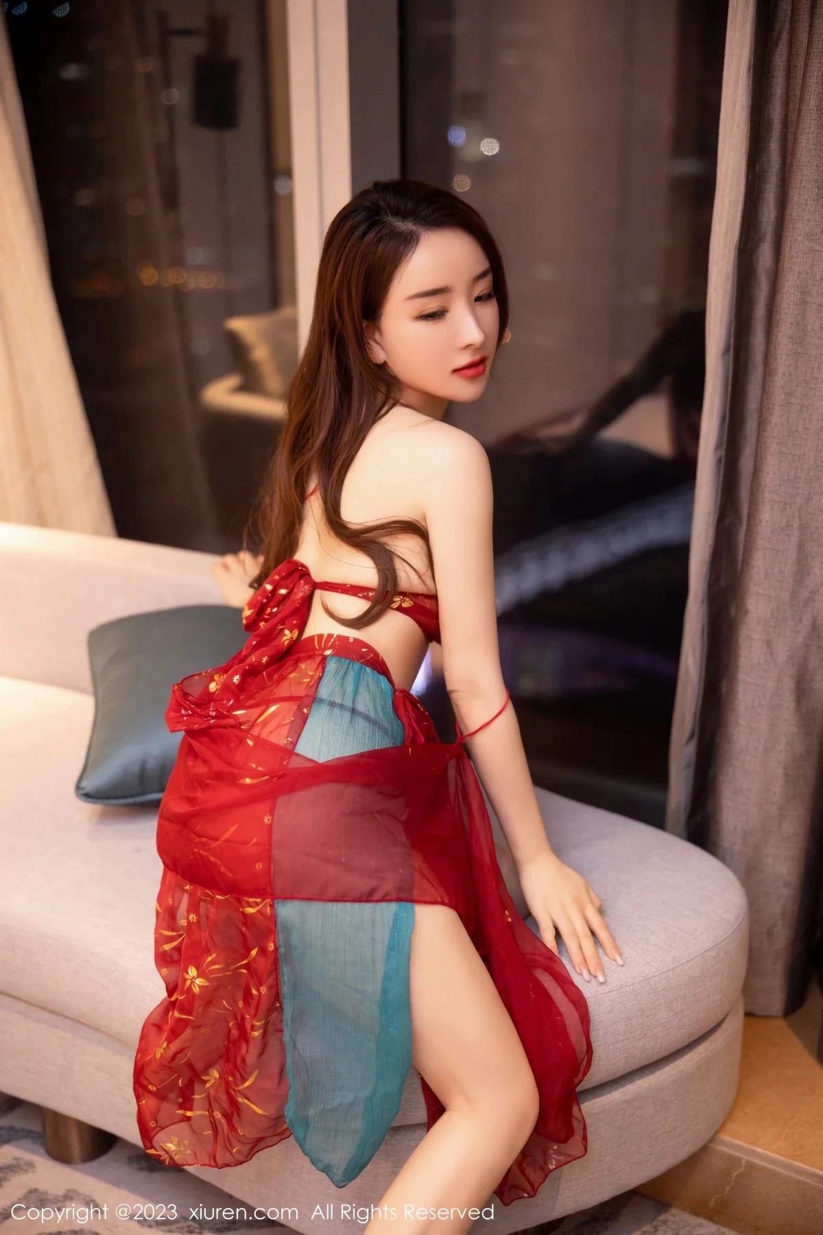 [[XiuRen秀人网]秀人网]No.6412_模特雨儿1494性感红色古装薄纱服配丁字裤秀惹火身材诱惑写真63P