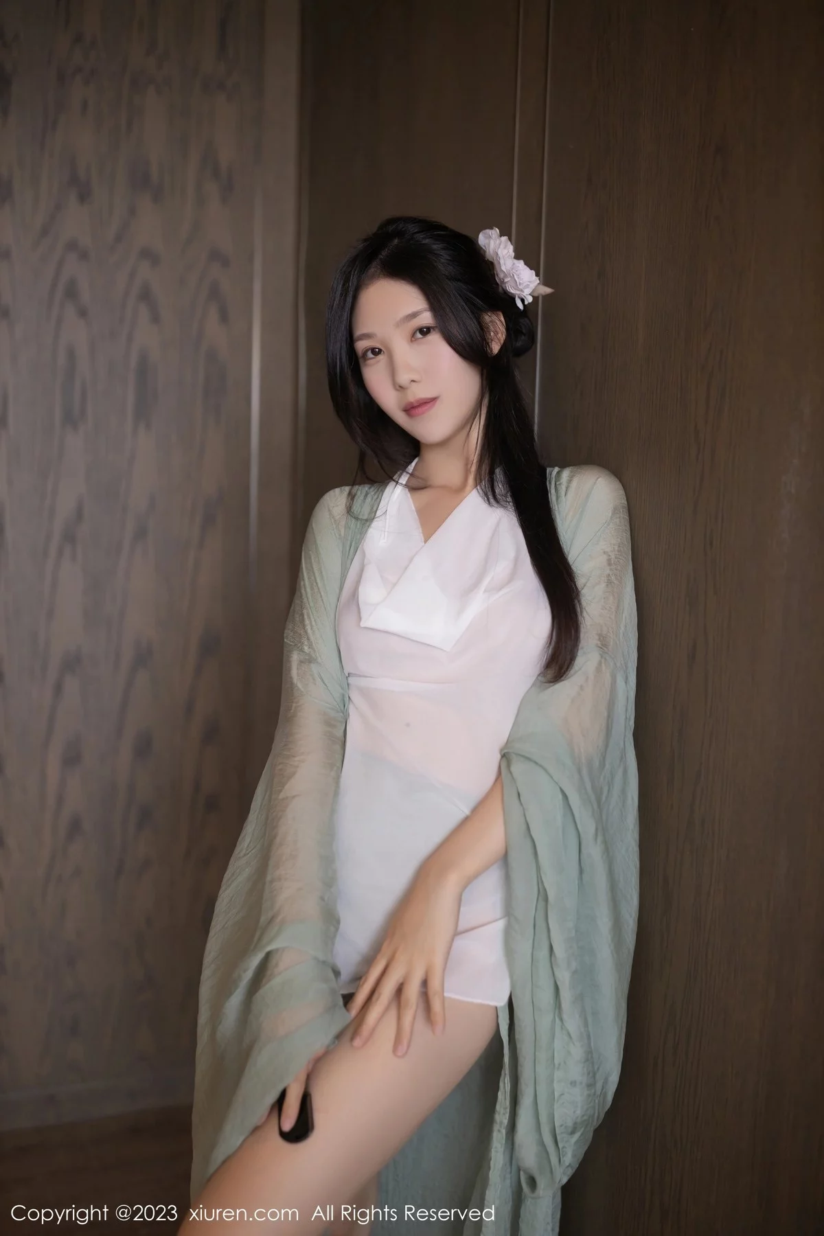[[XiuRen秀人网]秀人网]No.6420_模特利世性感绿色古装服饰配白色薄纱秀曼妙身姿迷人诱惑写真74P