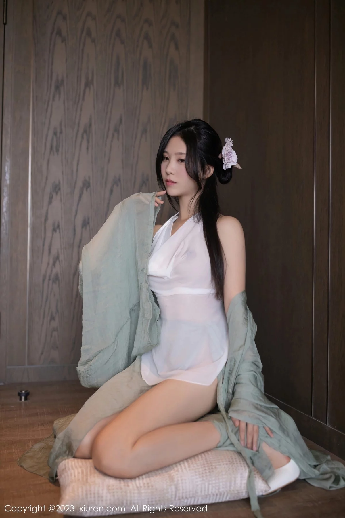 [[XiuRen秀人网]秀人网]No.6420_模特利世性感绿色古装服饰配白色薄纱秀曼妙身姿迷人诱惑写真74P