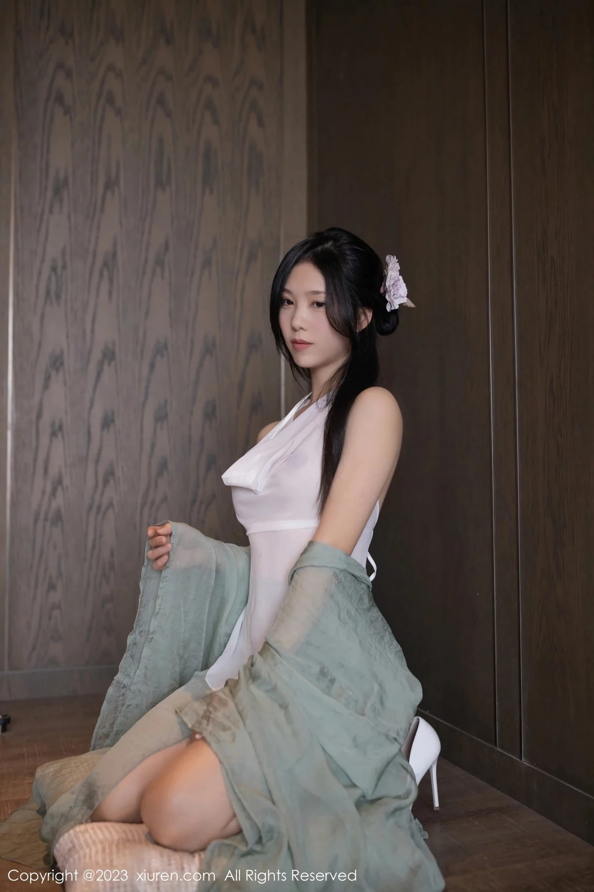 [[XiuRen秀人网]秀人网]No.6420_模特利世性感绿色古装服饰配白色薄纱秀曼妙身姿迷人诱惑写真74P