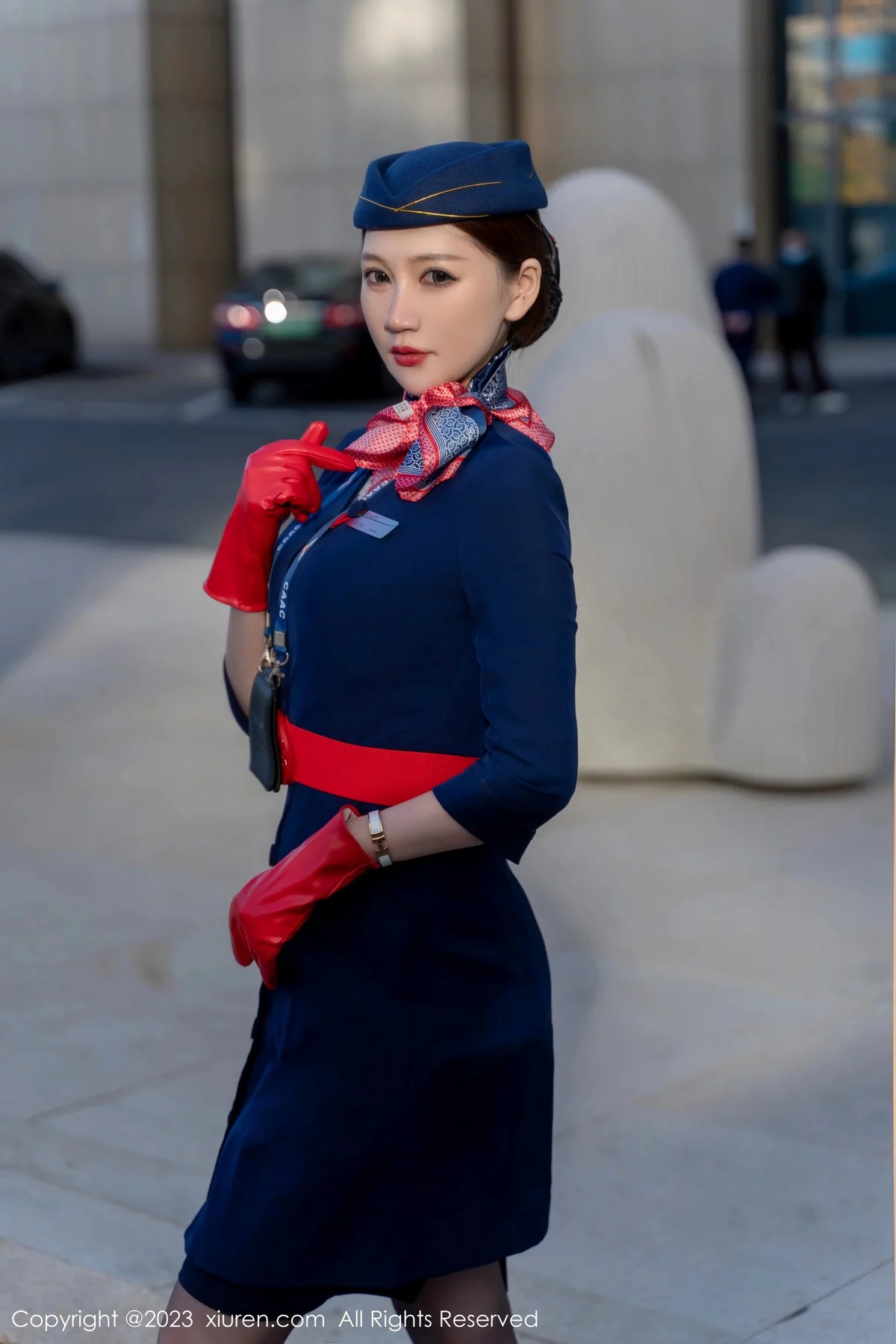 [[XiuRen秀人网]秀人网]No.6288_模特顾乔楠Cora脱性感空姐制服露黑色内衣配超薄黑丝诱惑写真66P