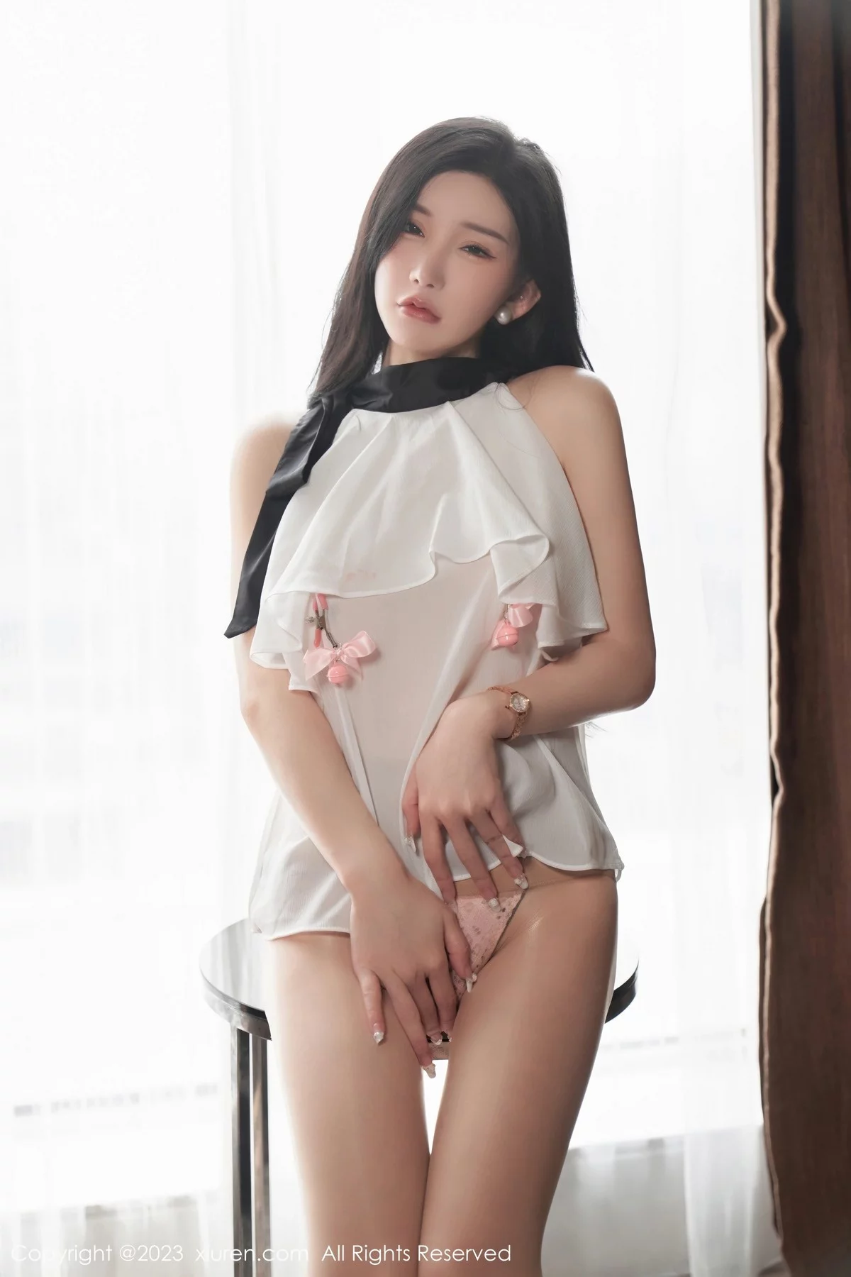 [[XiuRen秀人网]秀人网]No.6435_女神周于希Sally澳门旅拍白色薄纱服饰配超薄肉丝撩人诱惑写真83P