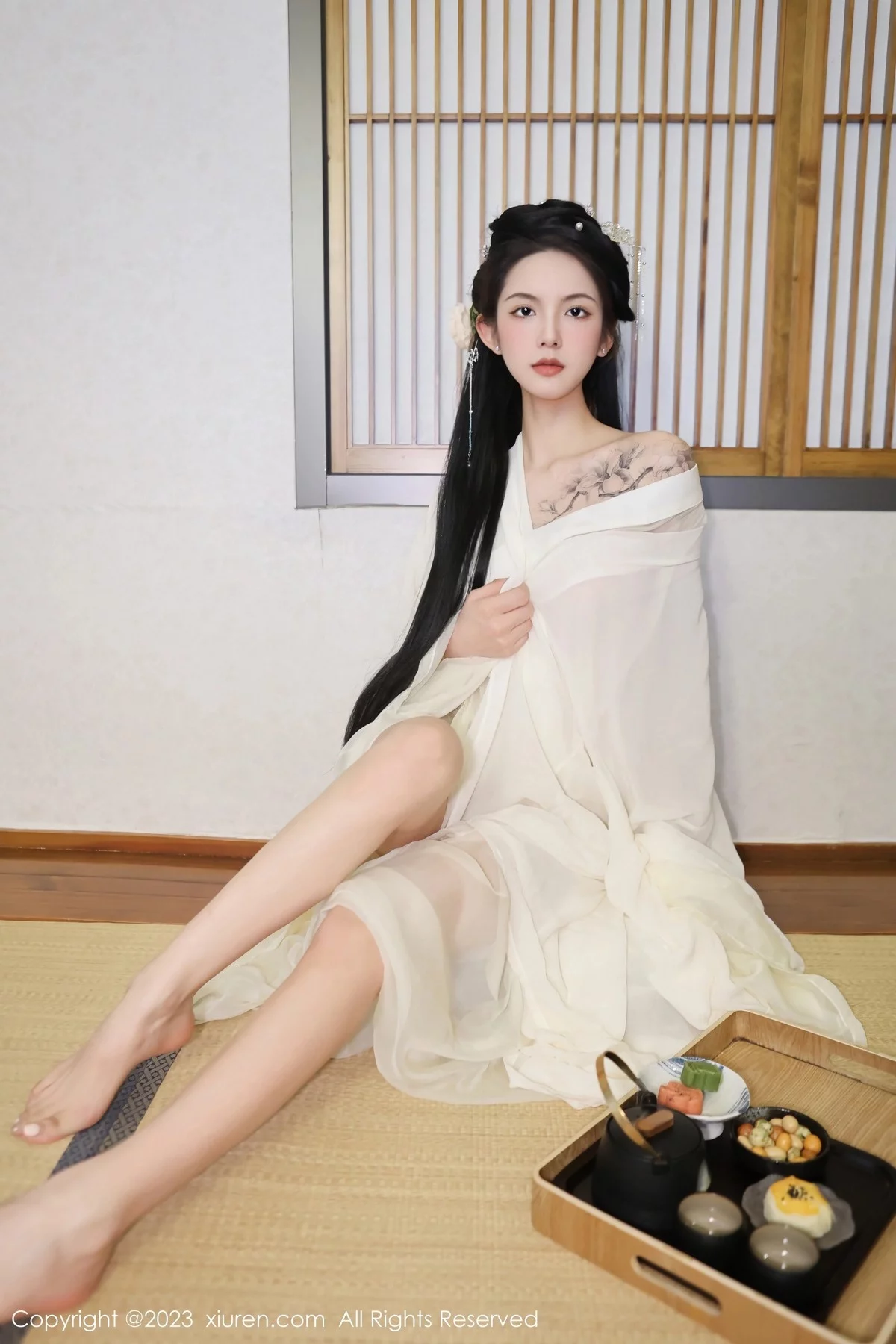 [[XiuRen秀人网]秀人网]No.6430_模特乔一一温泉浴池白纱轻透古装服饰秀惹火身材极致诱惑写真82P