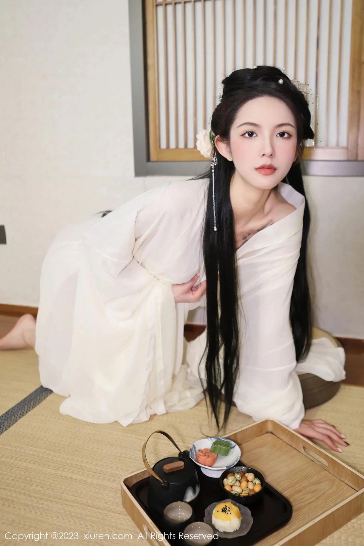 [[XiuRen秀人网]秀人网]No.6430_模特乔一一温泉浴池白纱轻透古装服饰秀惹火身材极致诱惑写真82P