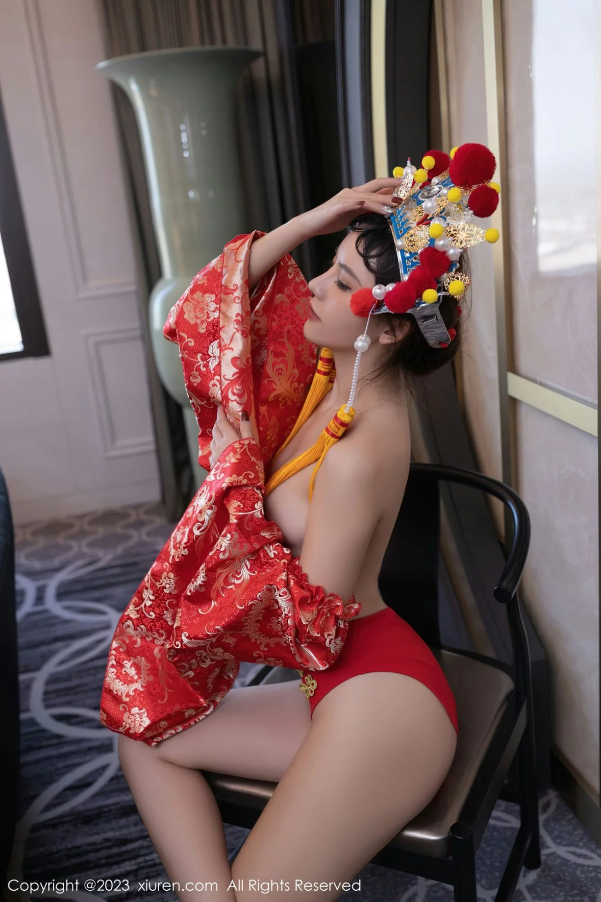 [[XiuRen秀人网]秀人网]No.6308_模特就是阿朱啊喜庆花嫁主题私房半脱露曼妙绝美身姿诱惑写真81P