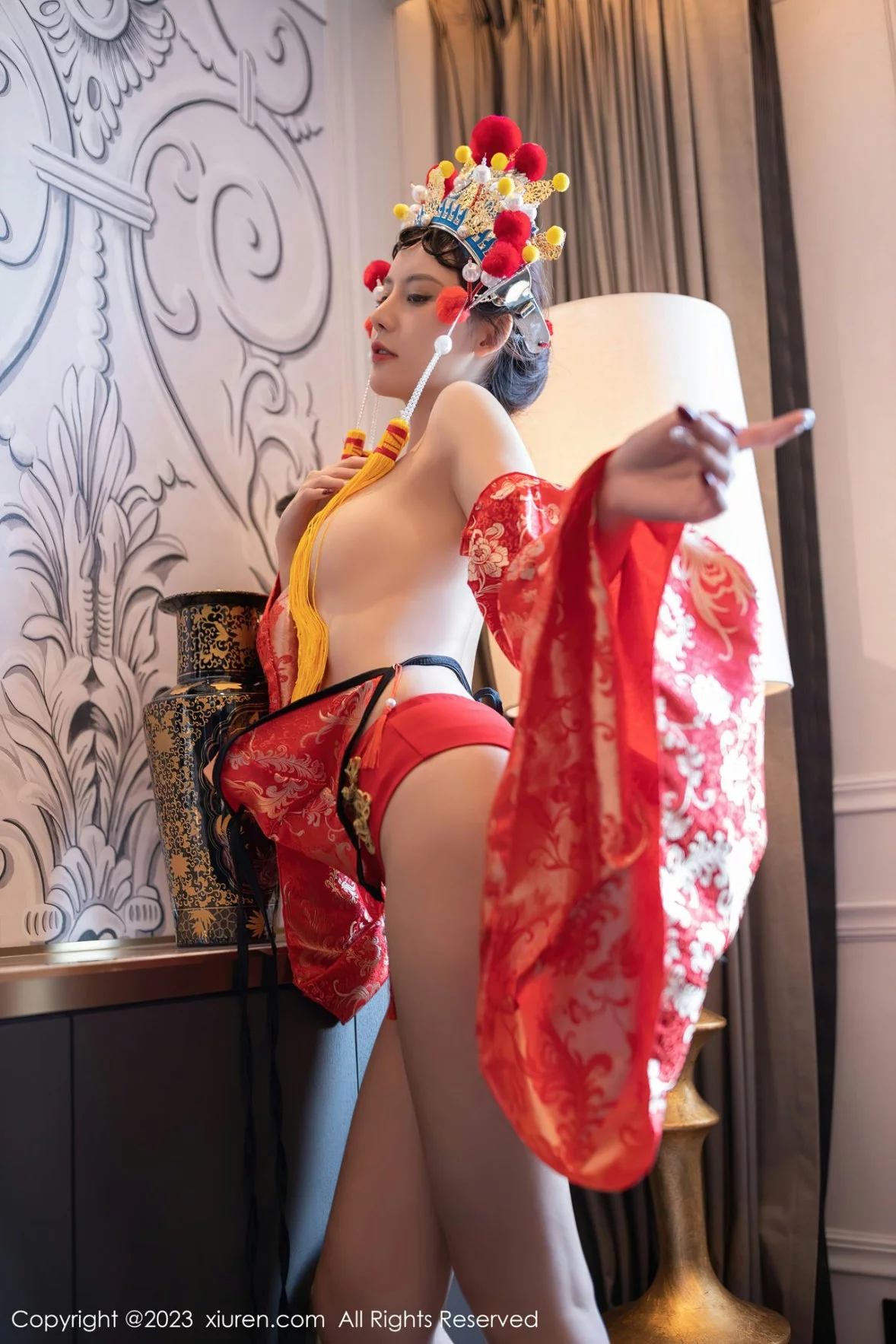 [[XiuRen秀人网]秀人网]No.6308_模特就是阿朱啊喜庆花嫁主题私房半脱露曼妙绝美身姿诱惑写真81P