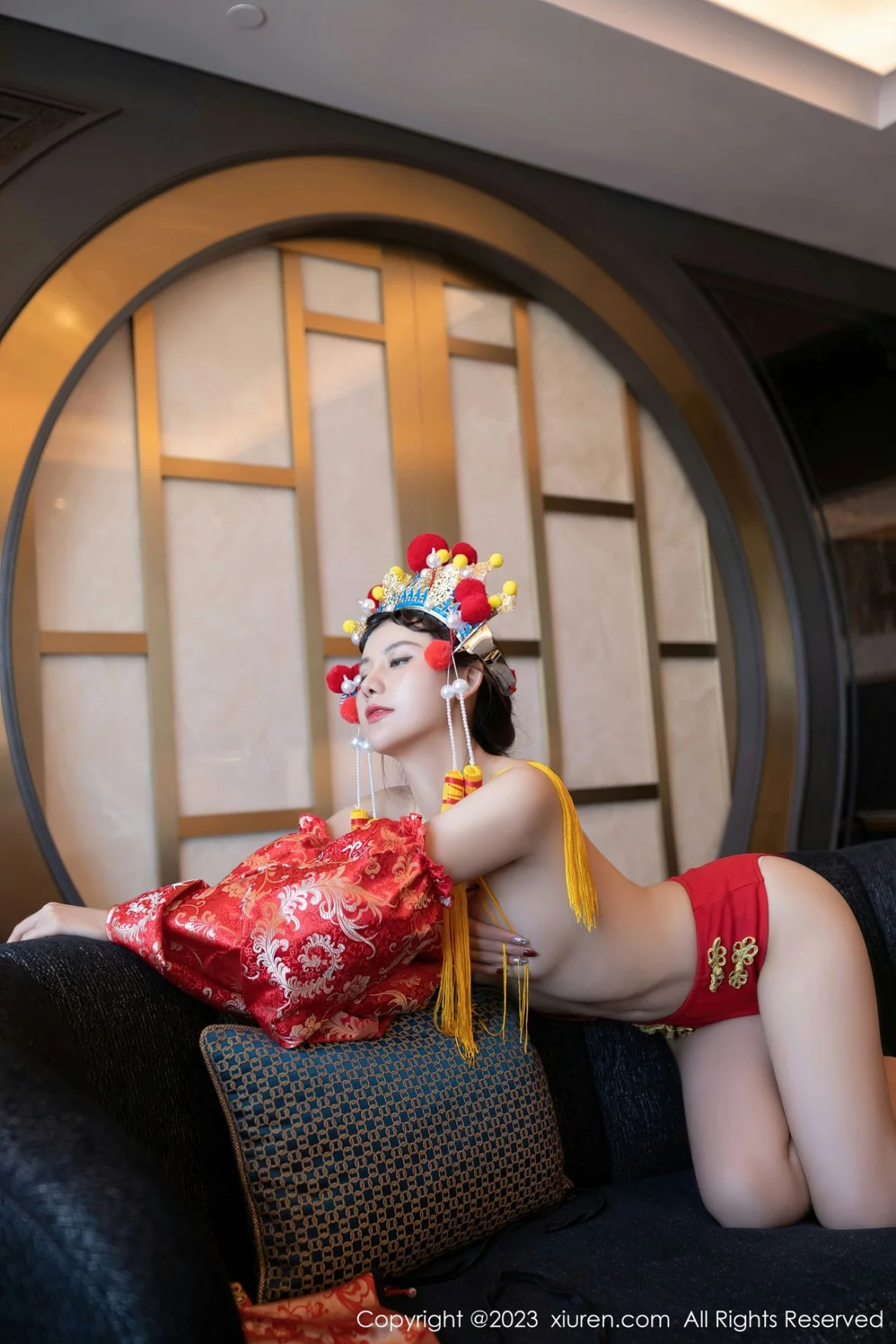 [[XiuRen秀人网]秀人网]No.6308_模特就是阿朱啊喜庆花嫁主题私房半脱露曼妙绝美身姿诱惑写真81P