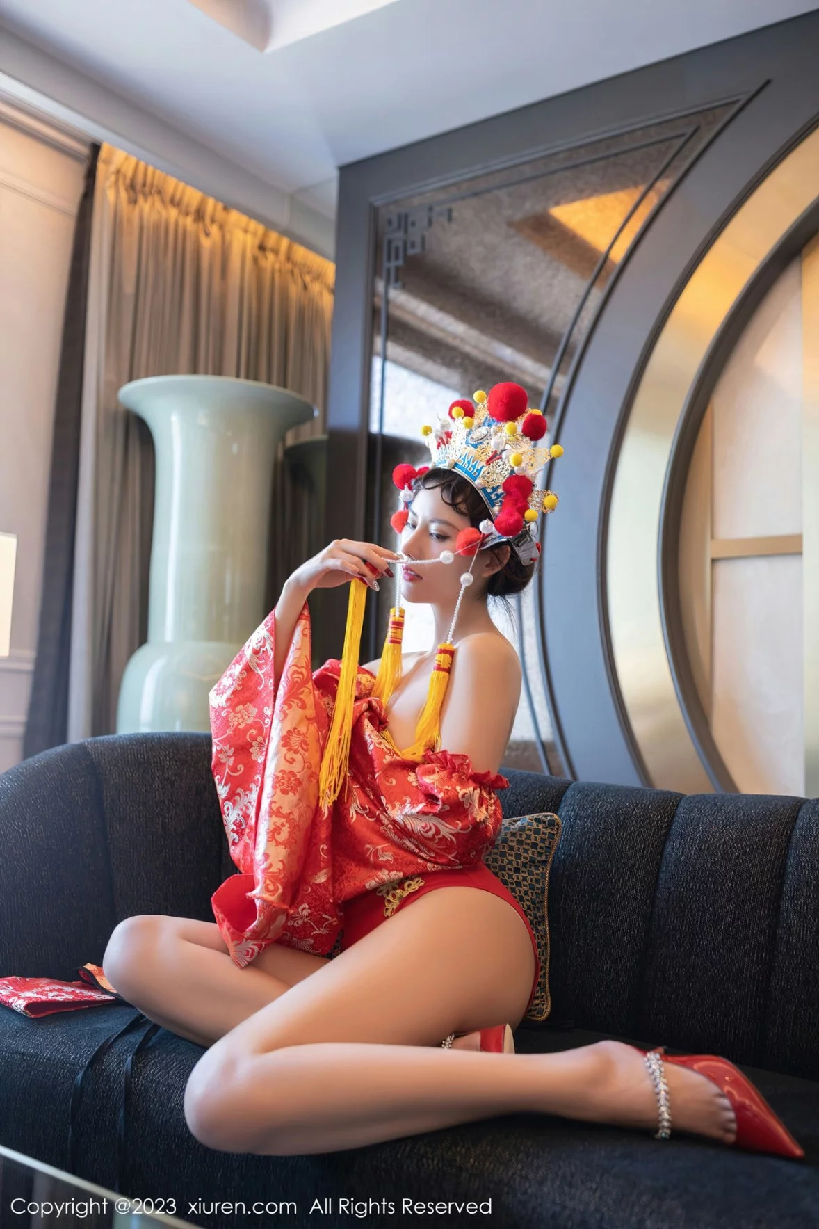 [[XiuRen秀人网]秀人网]No.6308_模特就是阿朱啊喜庆花嫁主题私房半脱露曼妙绝美身姿诱惑写真81P