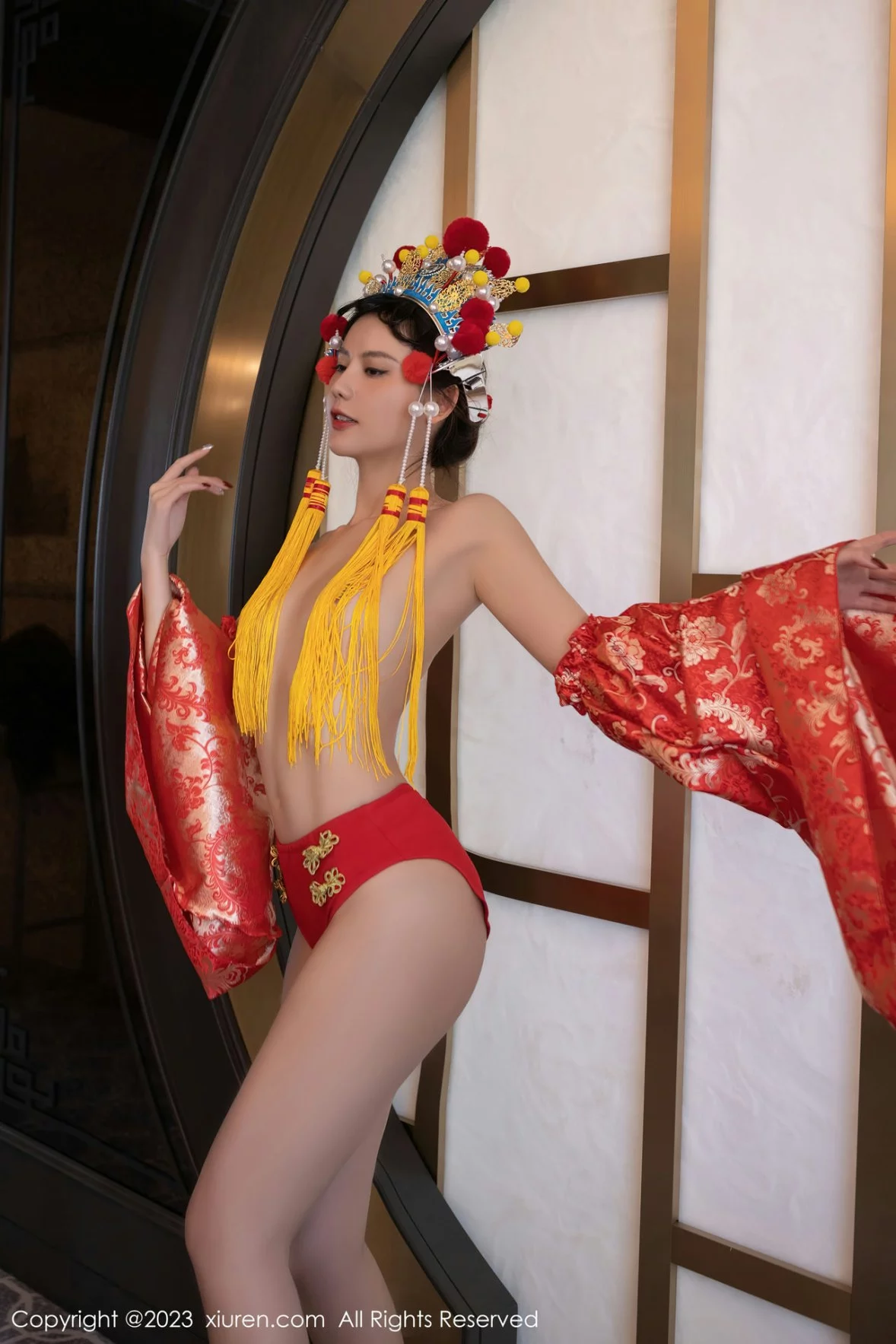 [[XiuRen秀人网]秀人网]No.6308_模特就是阿朱啊喜庆花嫁主题私房半脱露曼妙绝美身姿诱惑写真81P