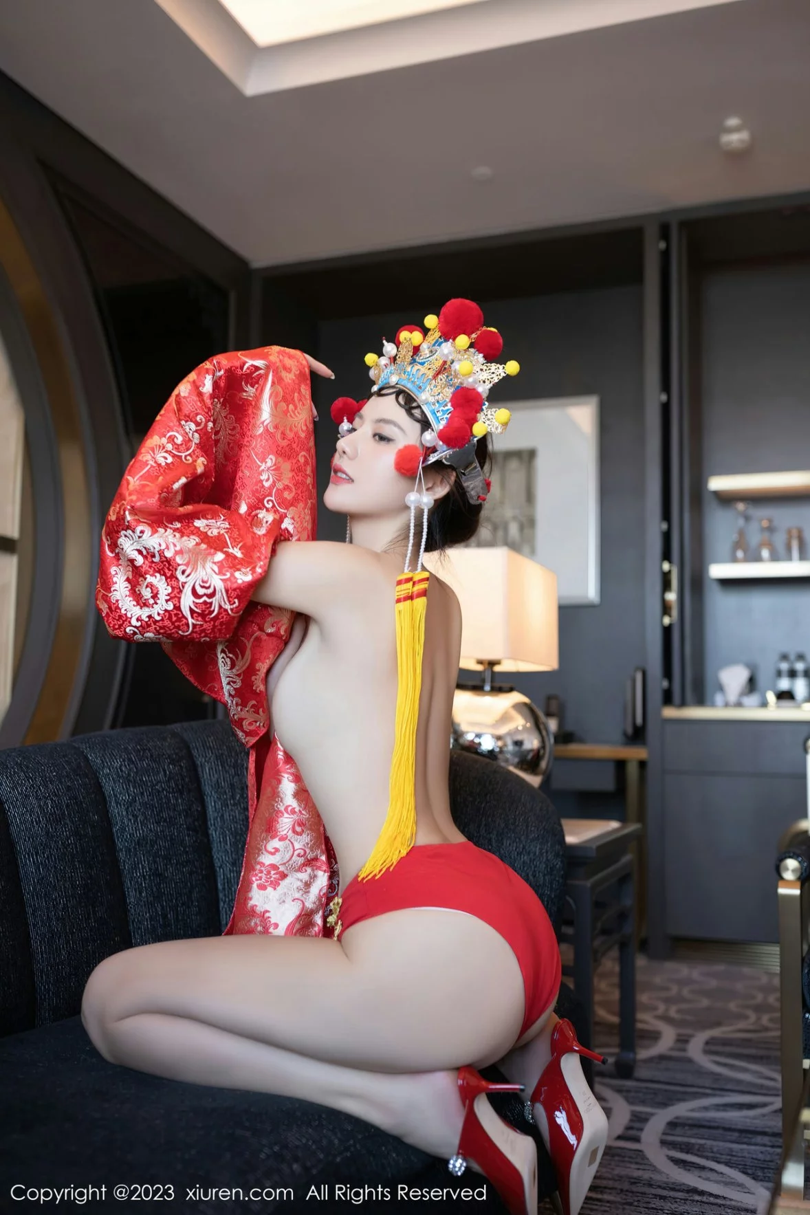 [[XiuRen秀人网]秀人网]No.6308_模特就是阿朱啊喜庆花嫁主题私房半脱露曼妙绝美身姿诱惑写真81P