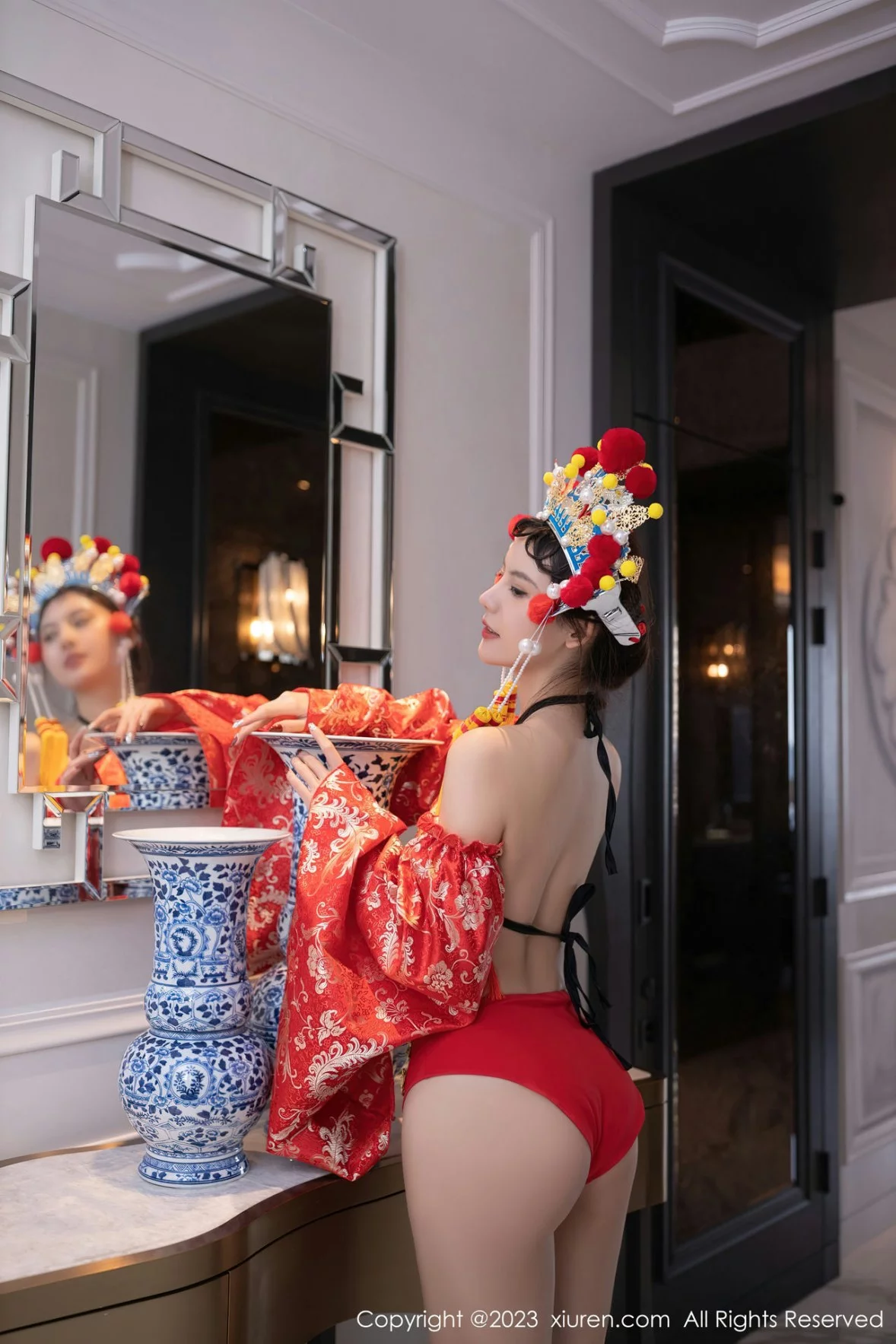 [[XiuRen秀人网]秀人网]No.6308_模特就是阿朱啊喜庆花嫁主题私房半脱露曼妙绝美身姿诱惑写真81P