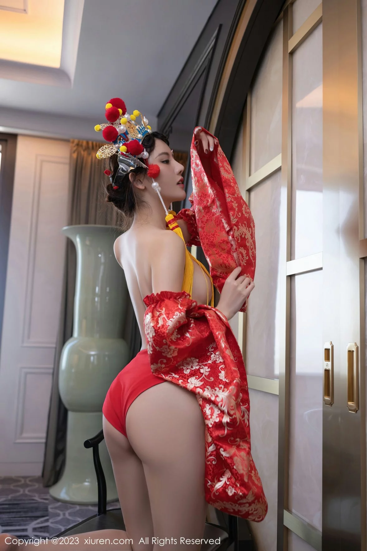 [[XiuRen秀人网]秀人网]No.6308_模特就是阿朱啊喜庆花嫁主题私房半脱露曼妙绝美身姿诱惑写真81P