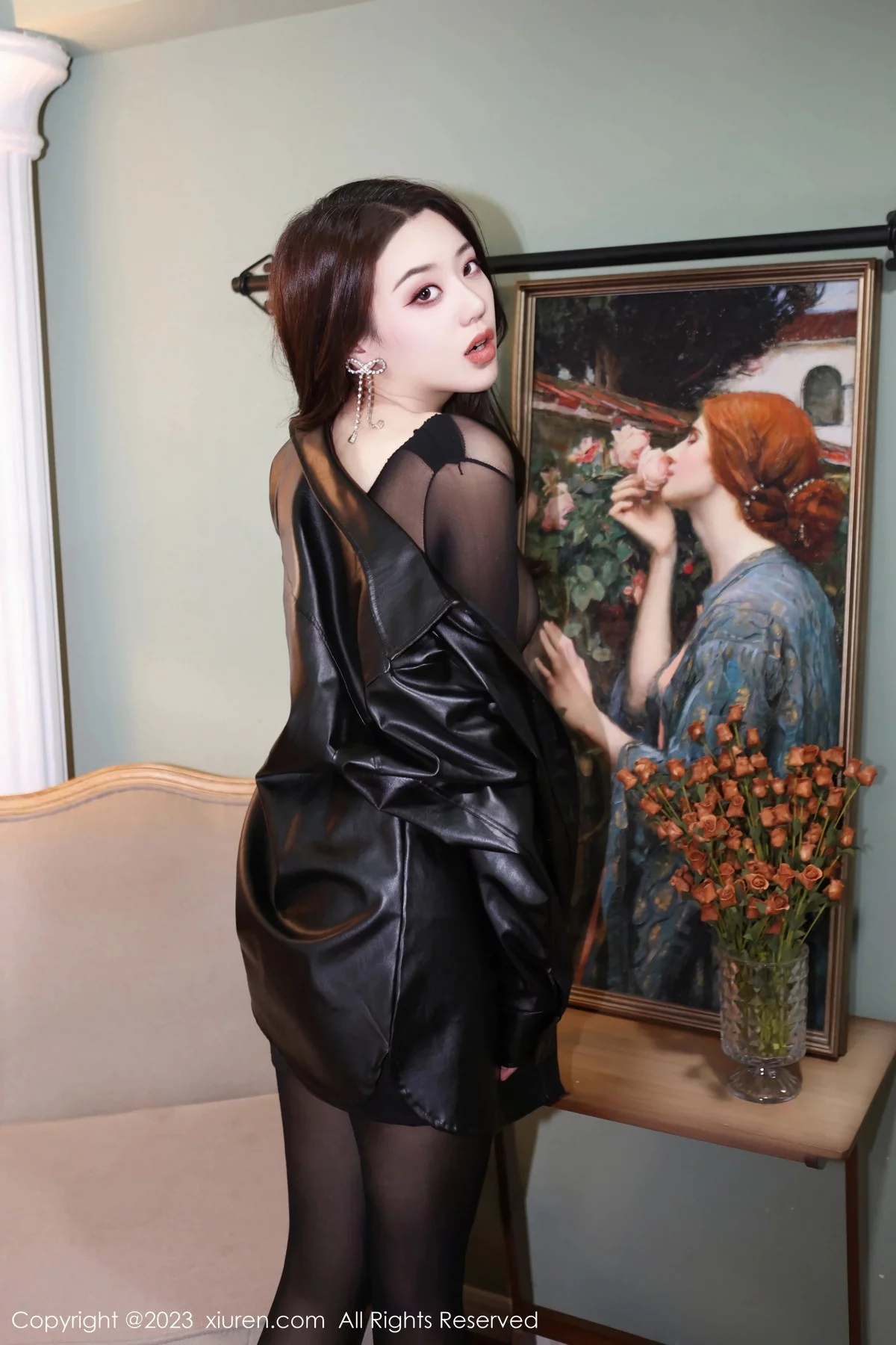 [[XiuRen秀人网]秀人网]No.6311_模特米娜MnaL私房性感黑色网纱轻透连体衣秀火辣身材诱惑写真70P