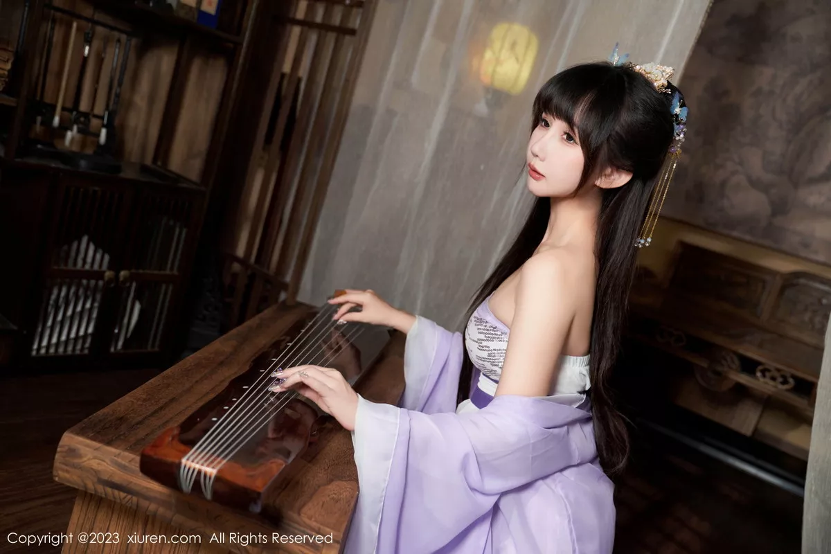 [[XiuRen秀人网]秀人网]No.7442_模特波巧酱性感紫色薄纱情趣服配超薄肉丝秀完美身材诱惑写真85P