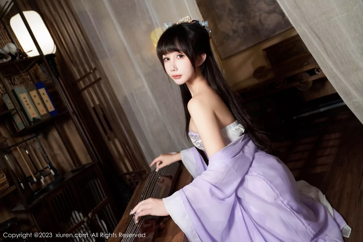 [[XiuRen秀人网]秀人网]No.7442_模特波巧酱性感紫色薄纱情趣服配超薄肉丝秀完美身材诱惑写真85P