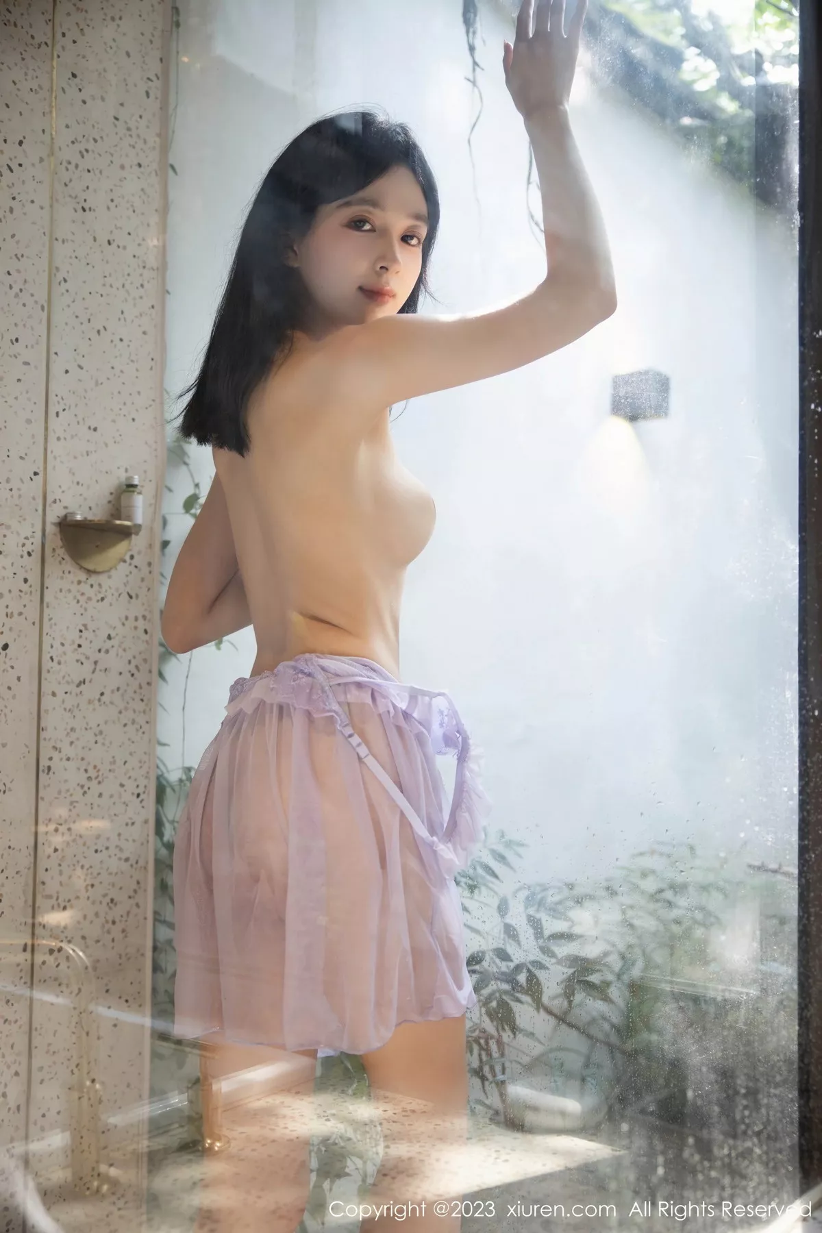 [[XiuRen秀人网]秀人网]No.7451_模特糖豆sisi浴缸场景性感紫色薄纱睡裙湿身秀惹火身材诱惑写真56P