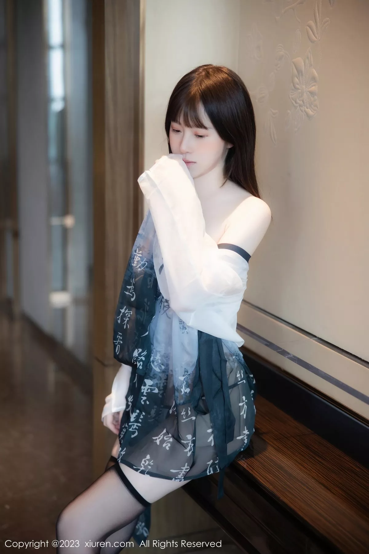 [[XiuRen秀人网]秀人网]No.7459_模特林悠悠性感黑白薄纱古装服饰配黑丝袜秀曼妙身姿诱惑写真84P