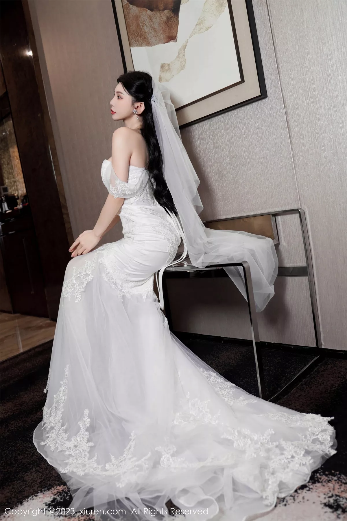 [[XiuRen秀人网]秀人网]No.7463_女神周于希Sally性感白色婚纱+白色蕾丝情趣服饰完美诱惑写真100P