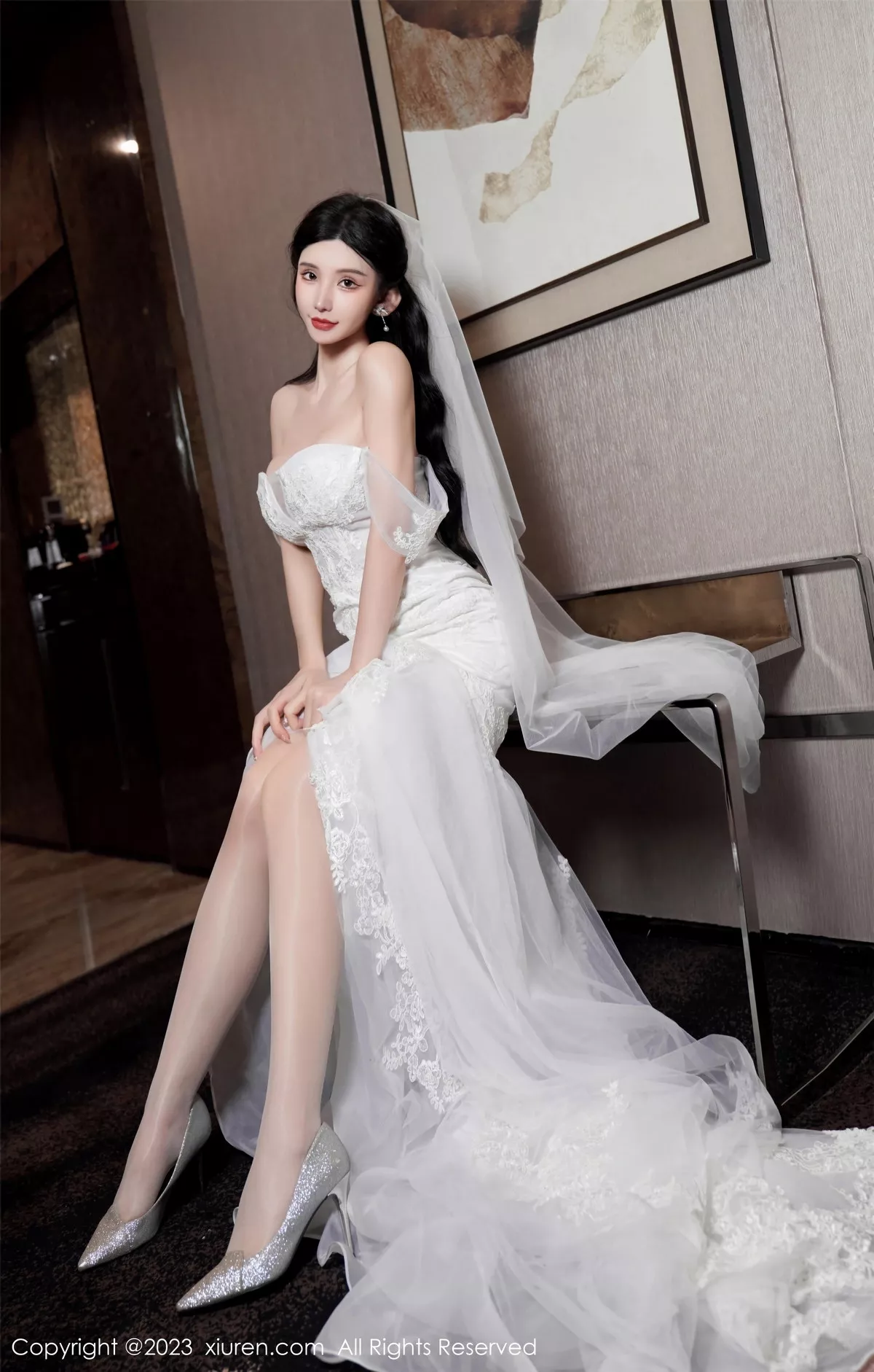 [[XiuRen秀人网]秀人网]No.7463_女神周于希Sally性感白色婚纱+白色蕾丝情趣服饰完美诱惑写真100P