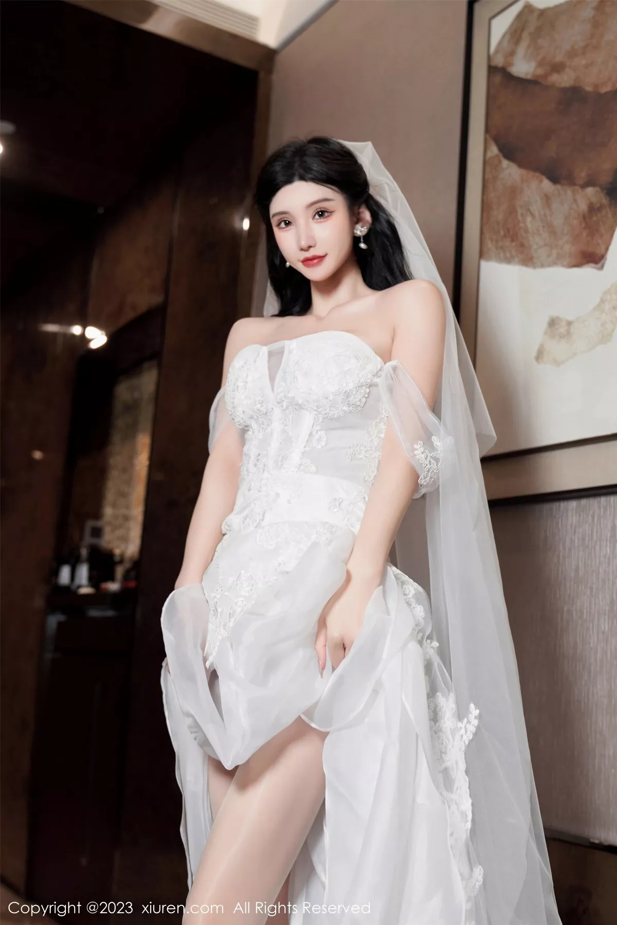 [[XiuRen秀人网]秀人网]No.7463_女神周于希Sally性感白色婚纱+白色蕾丝情趣服饰完美诱惑写真100P