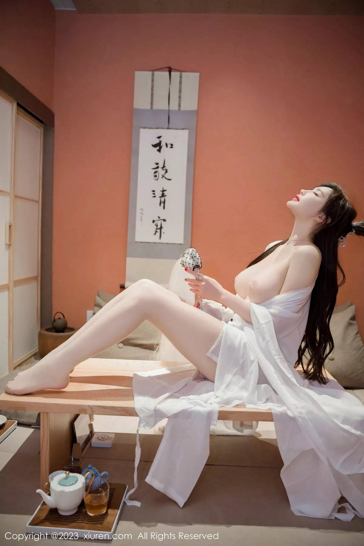 [[XiuRen秀人网]秀人网]No.7466_女神Carol周妍希仙姑造型白色道袍服配超薄肉丝秀美腿诱惑写真95P