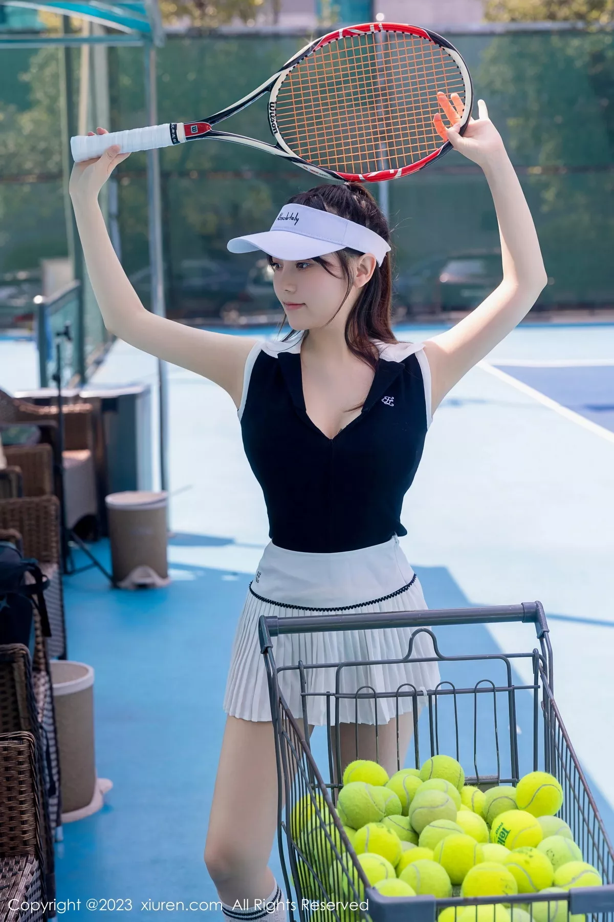 [[XiuRen秀人网]秀人网]No.7467_模特豆瓣酱性感白色短裙网球运动服饰秀翘臀美腿撩人诱惑写真80P