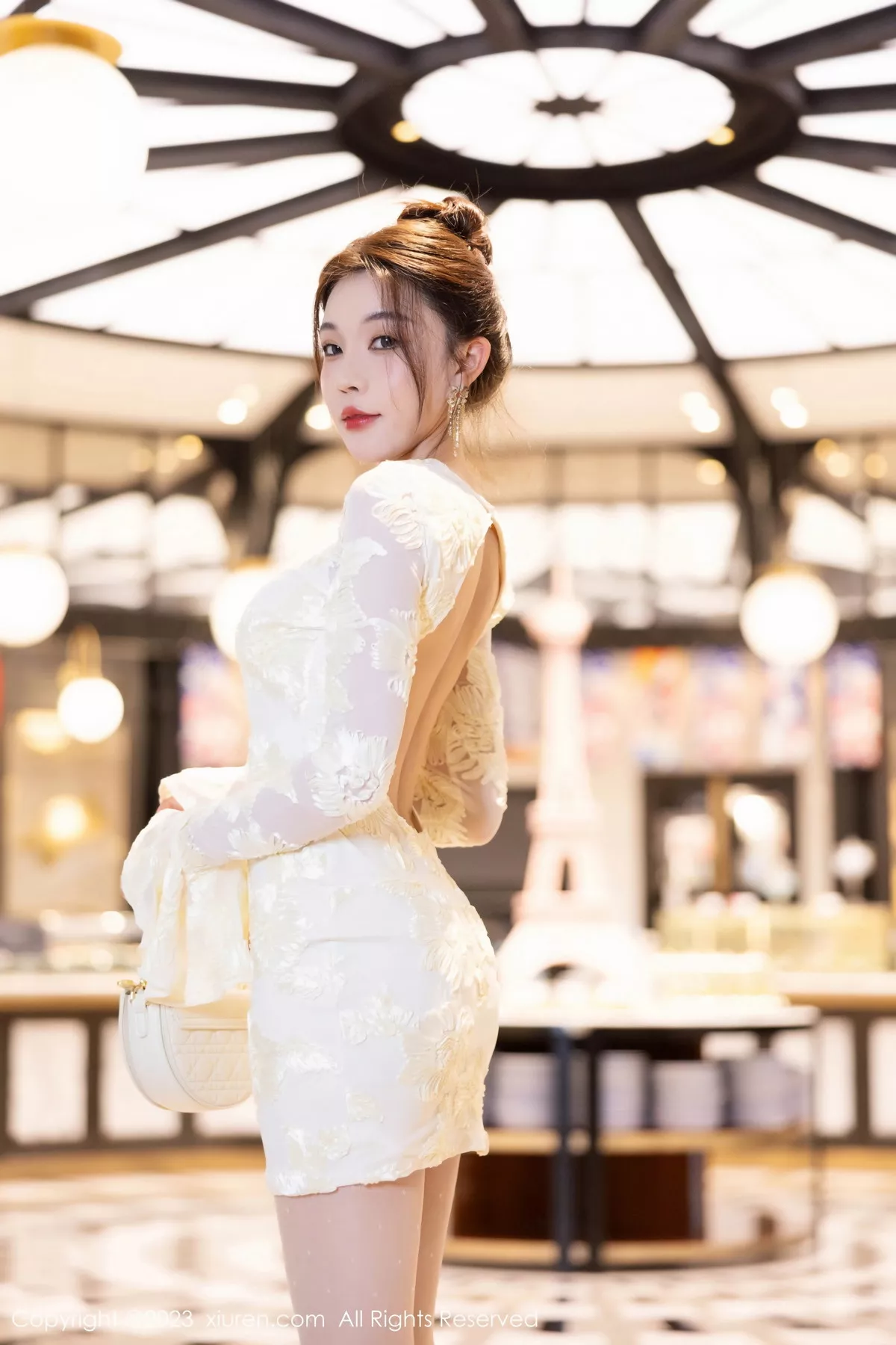 [[XiuRen秀人网]秀人网]No.7476_女神徐莉芝性感淡黄连衣短裙+黄色情趣内衣秀惹火身材诱惑写真85P