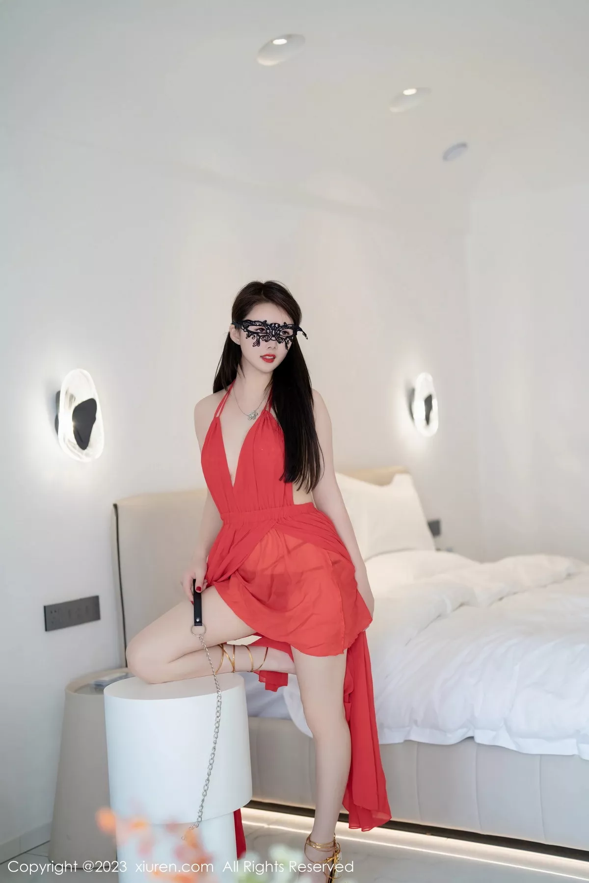 [[XiuRen秀人网]秀人网]No.7517_模特Summer宝宝红色露肩连衣长裙配肉丝袜秀曼妙身姿诱惑写真62P