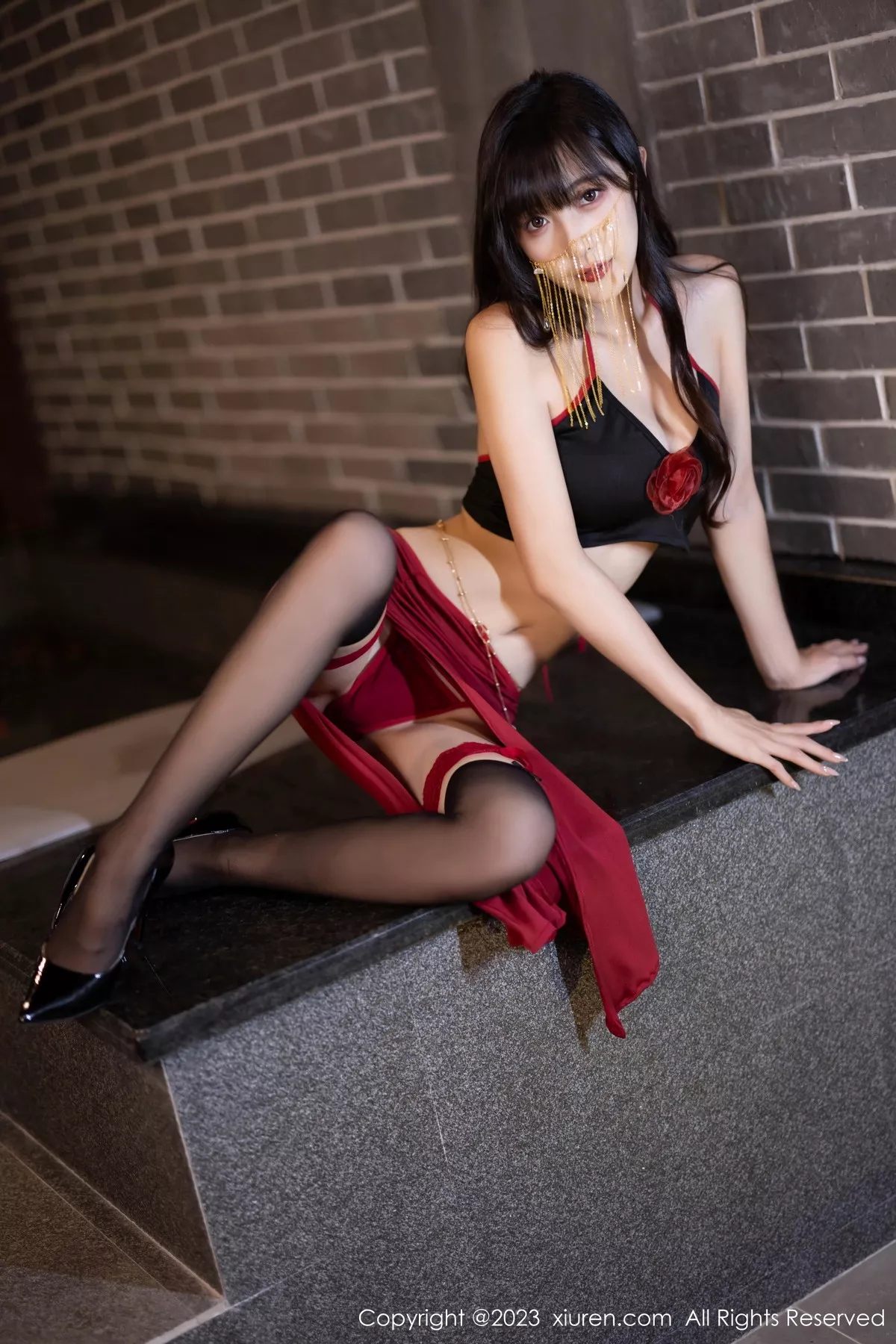 [[XiuRen秀人网]秀人网]No.7529_模特林星阑私房浴室性感黑色内衣配黑丝吊袜秀曼妙身姿诱惑写真82P