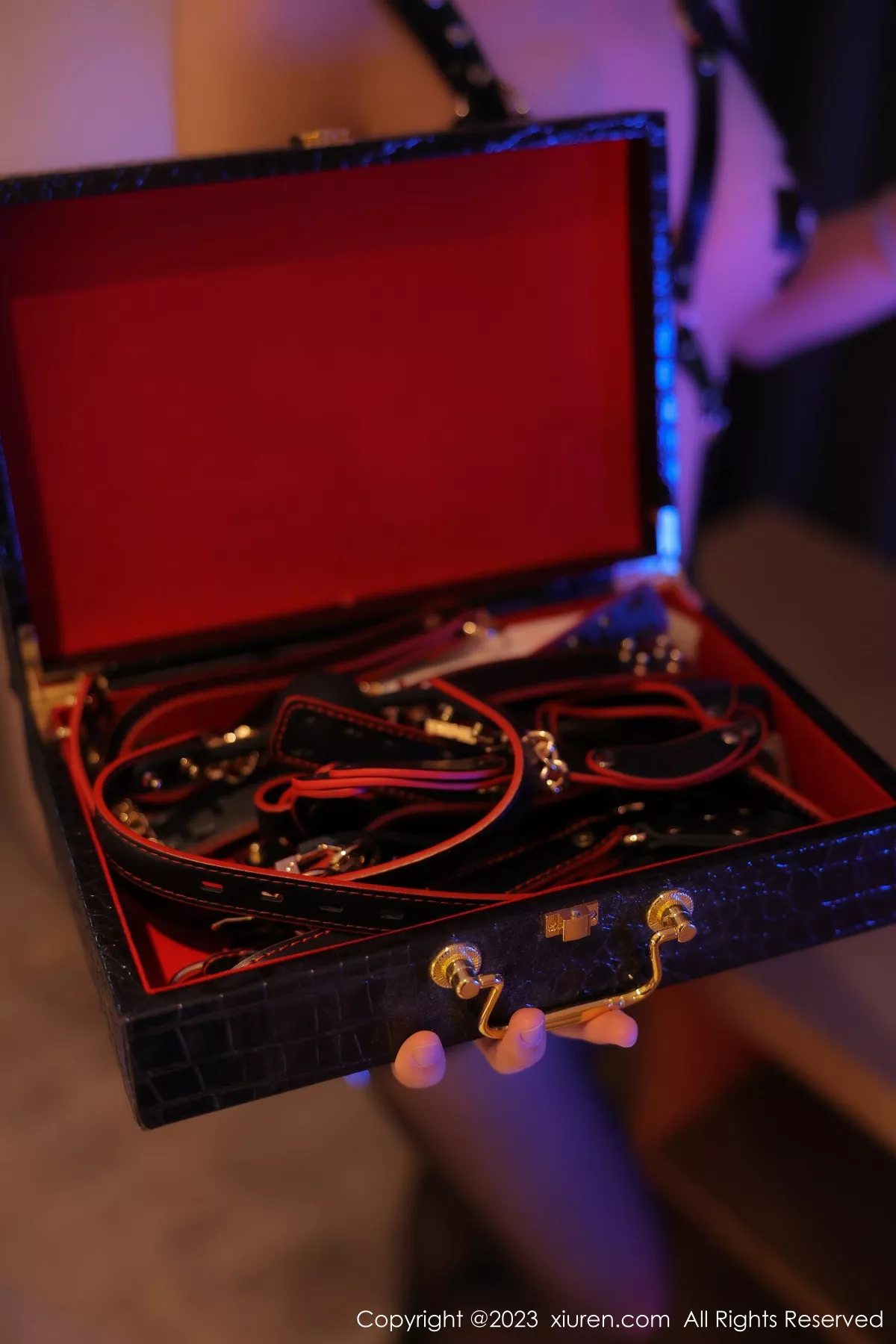 [[XiuRen秀人网]秀人网]No.7583_模特唐宁宁性感黑色SM情趣服饰配超薄黑丝露豪乳遮点诱惑写真81P