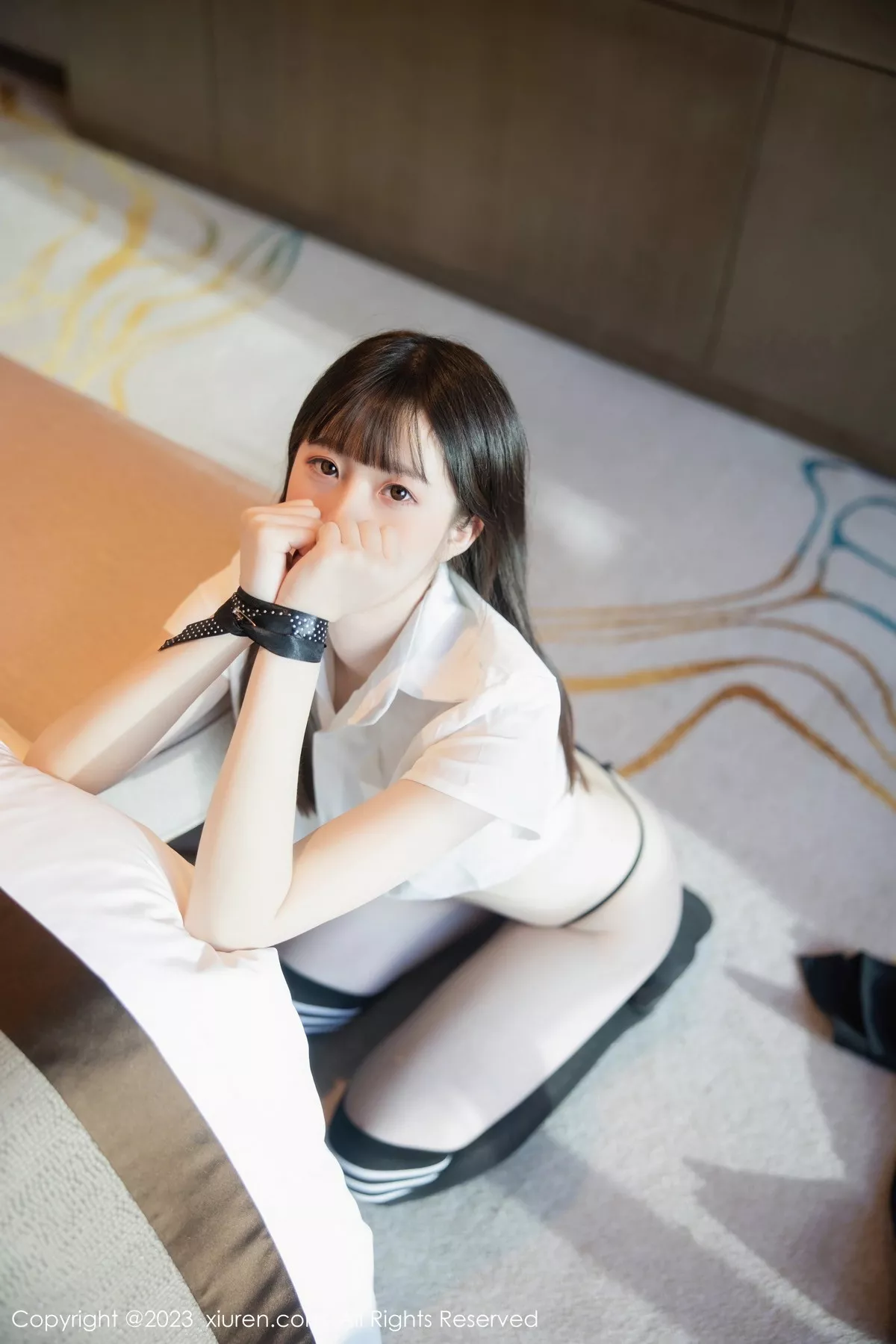 [[XiuRen秀人网]秀人网]No.7534_模特林悠悠性感短款白T配黑色短裙半撩秀翘臀美腿惹火诱惑写真81P