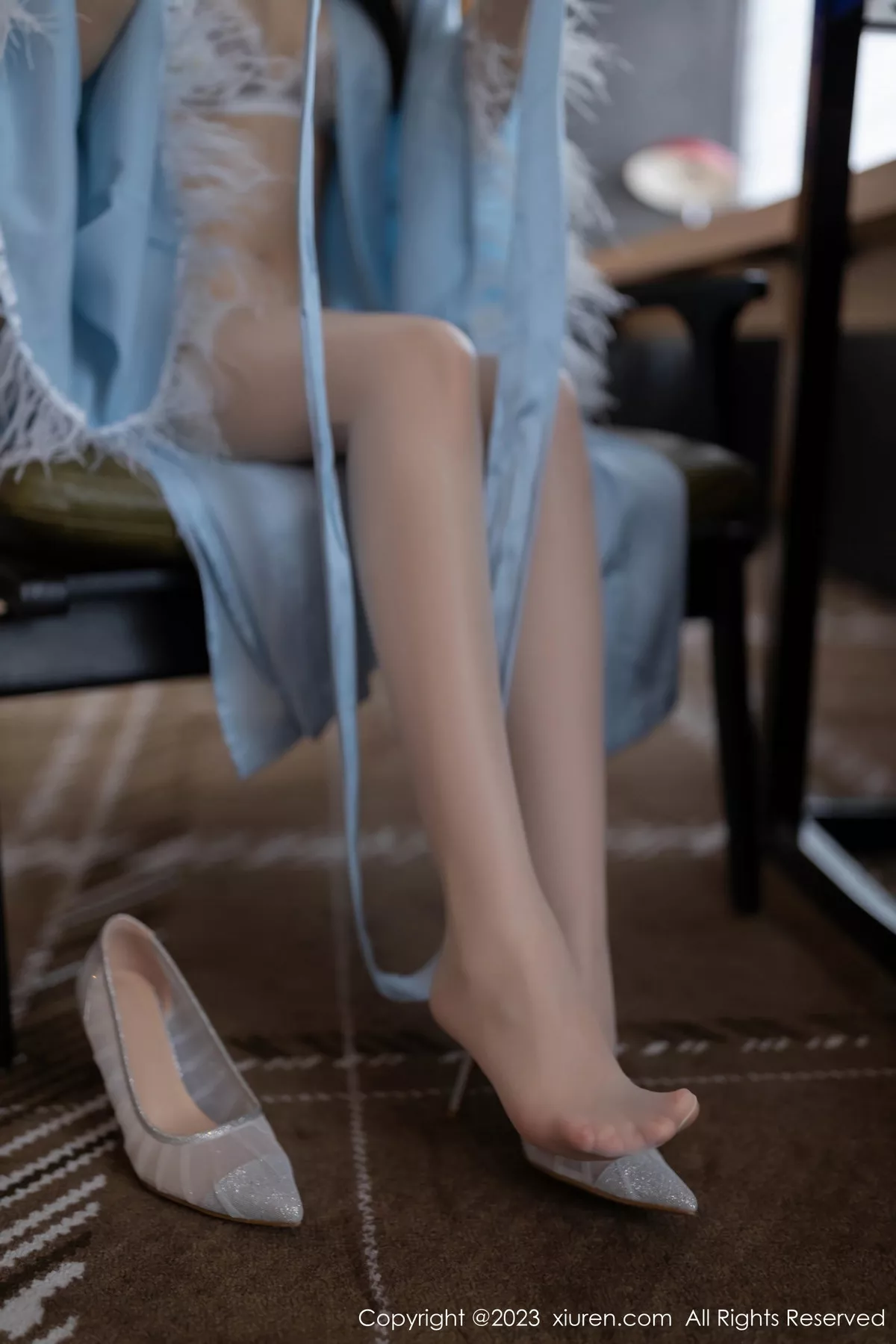 [[XiuRen秀人网]秀人网]No.7544_模特鱼子酱Fish性感浅蓝睡裙露白色蕾丝内衣配白丝袜诱惑写真87P