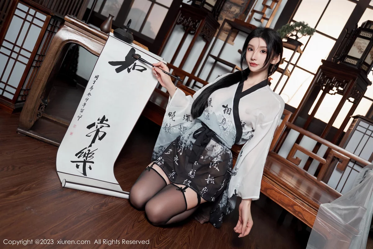 [[XiuRen秀人网]秀人网]No.7891_女神周于希Sally性感黑白薄透长衫配黑丝袜秀完美身材诱惑写真90P