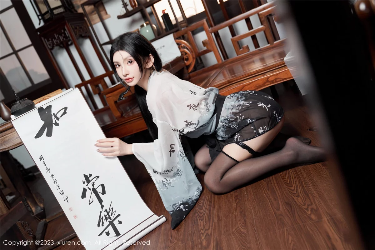 [[XiuRen秀人网]秀人网]No.7891_女神周于希Sally性感黑白薄透长衫配黑丝袜秀完美身材诱惑写真90P