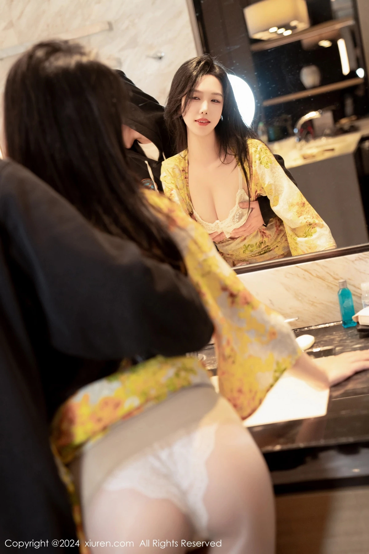 [[XiuRen秀人网]秀人网]No.7981_模特利世情节拍摄性感黄色连衣裙露白色蕾丝内衣完美诱惑写真99P